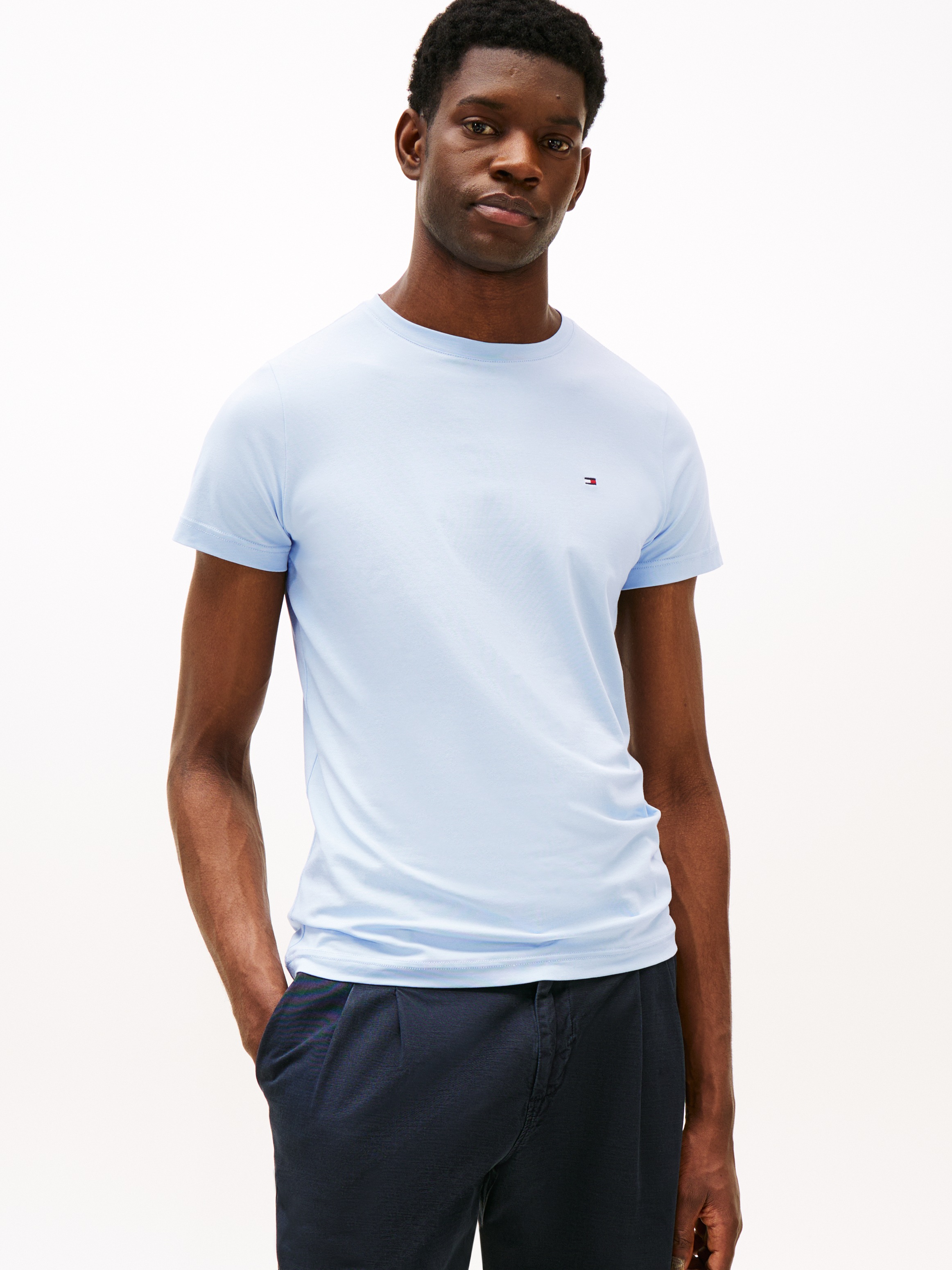 Tommy Hilfiger T-Shirt "STRETCH SLIM FIT TEE", mit Rundhalsausschnitt günstig online kaufen