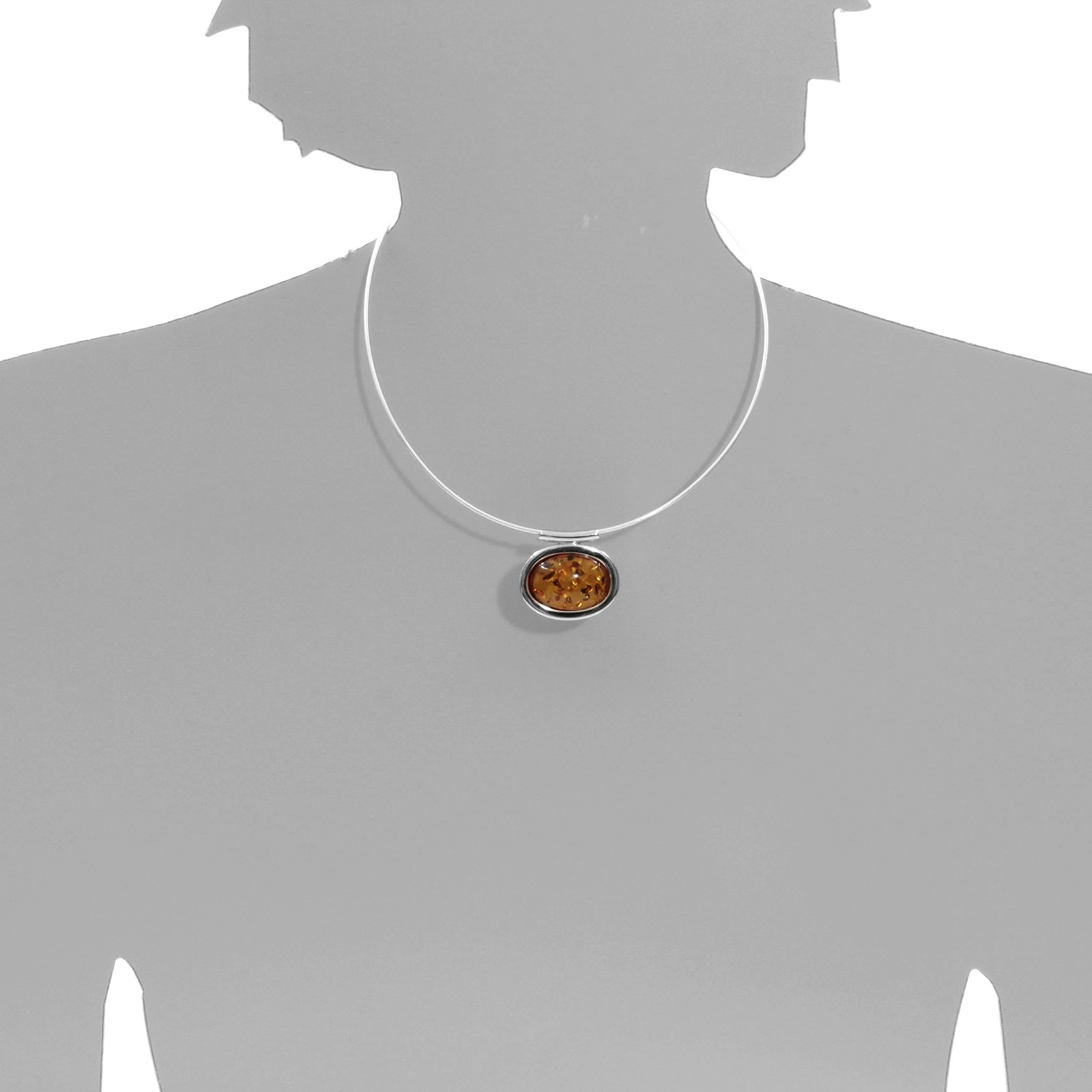OSTSEE-SCHMUCK Kette mit Anhänger »- Birte 24 mm - Silber 925/000 - Bernstein«