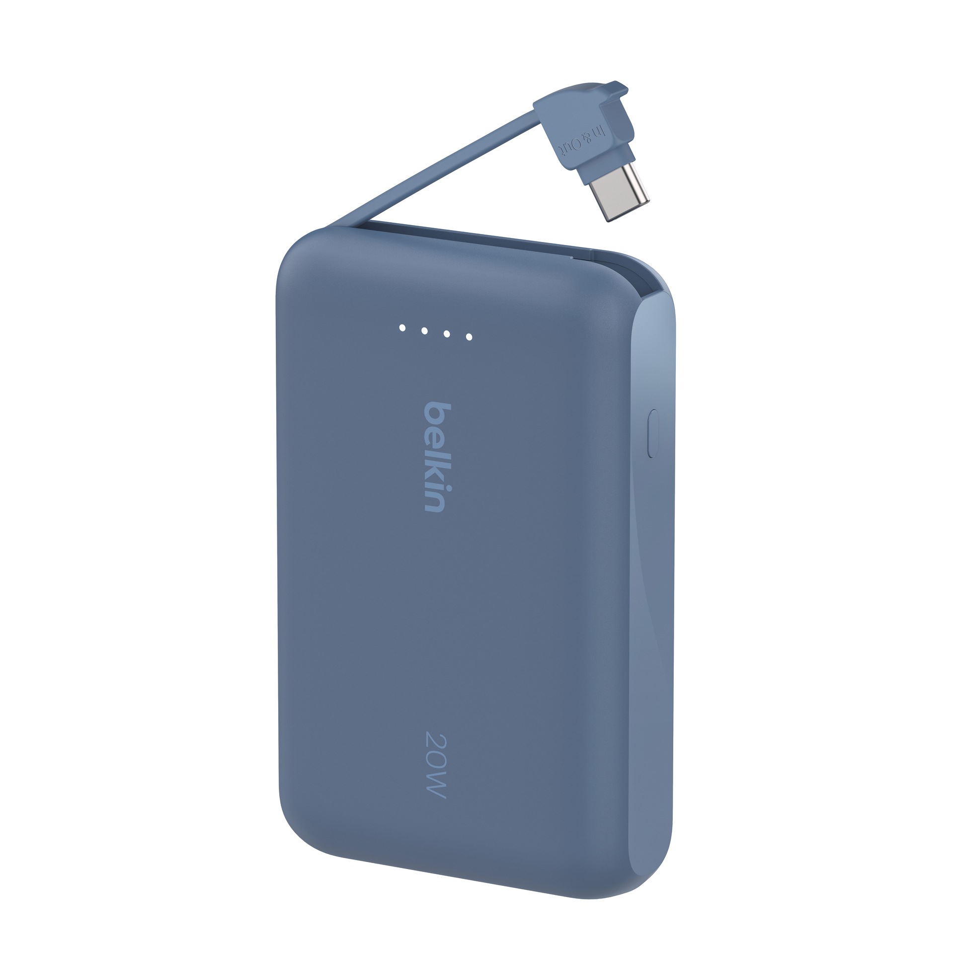 Belkin Powerbank »BoostCharge Power Bank 10K mit integrierten Kabeln«, Belkin BOOST CHARGE Power Delivery Powerbank 10.000mAh, white
