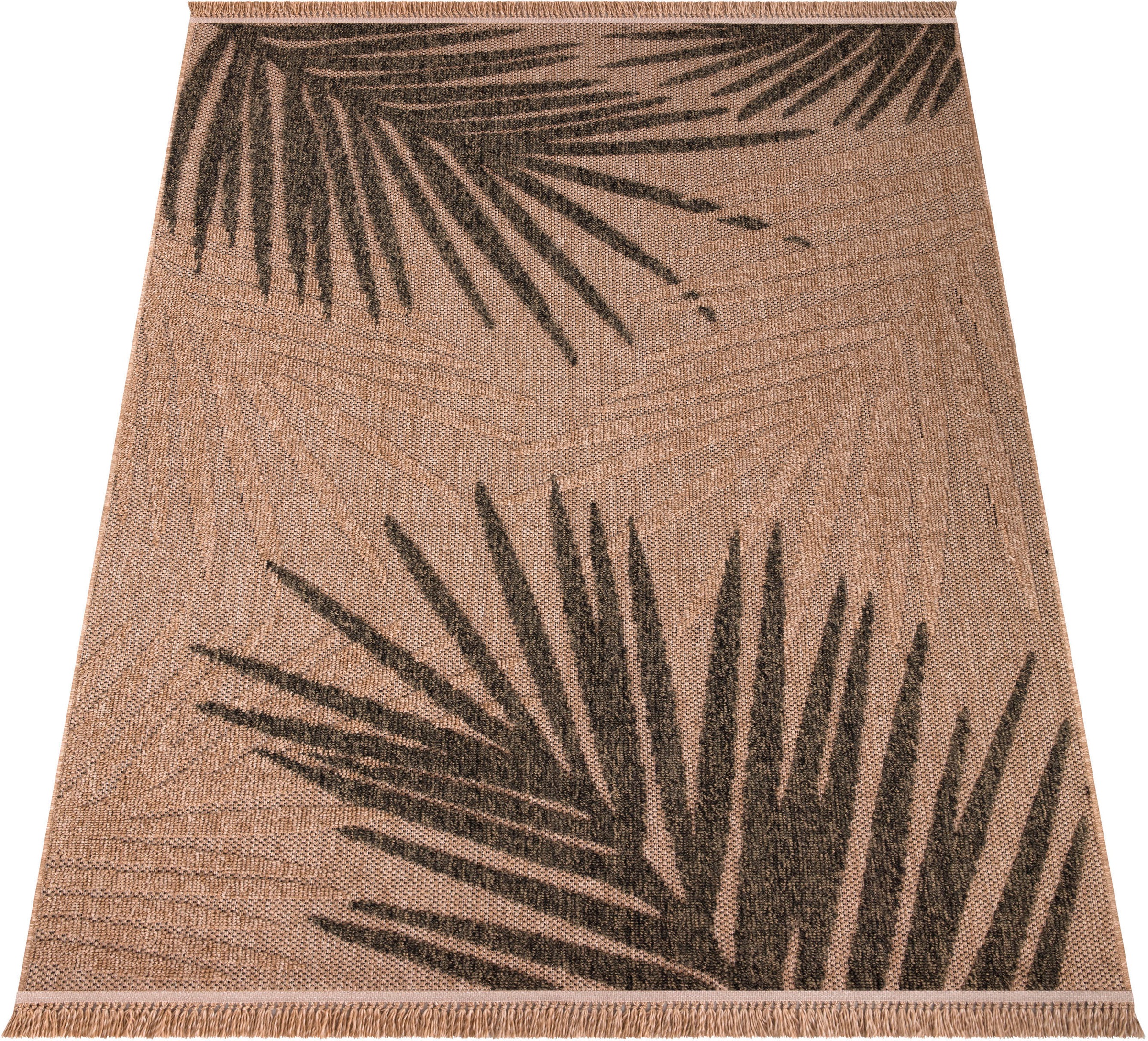 Paco Home Teppich "Cologne 491" rechteckig 11 mm Höhe Flachgewebe, Blätter, günstig online kaufen