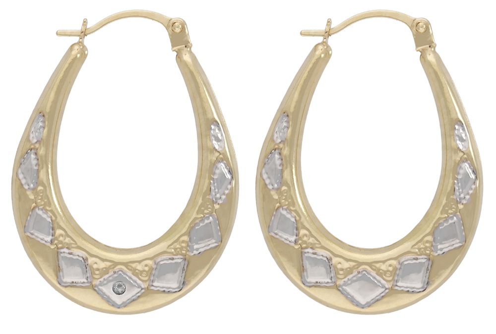 Vivance Paar Creolen »Creolen bicolor« 2x Diamant = 0,01ct.
