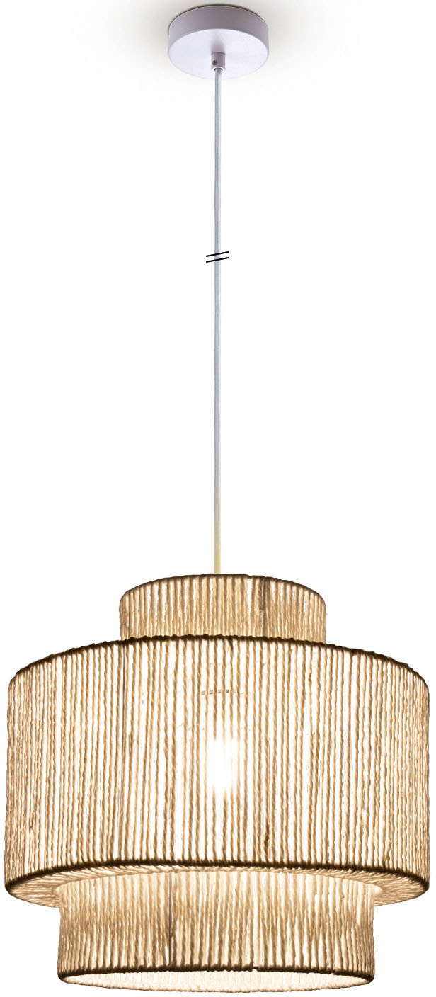 Pendelleuchte Papier »Hugo Lupita«, | BAUR Paco Esszimmer Wohnzimmer Lampenschirm Home Rattan Optik Boho