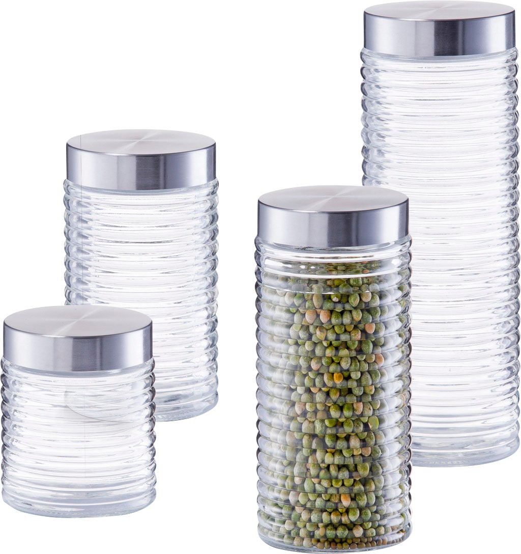 Zeller Present Glas, (Set, 6 tlg.), je 6 Gläser, Deckel und Strohhalme, in  praktischer Holzkiste | BAUR