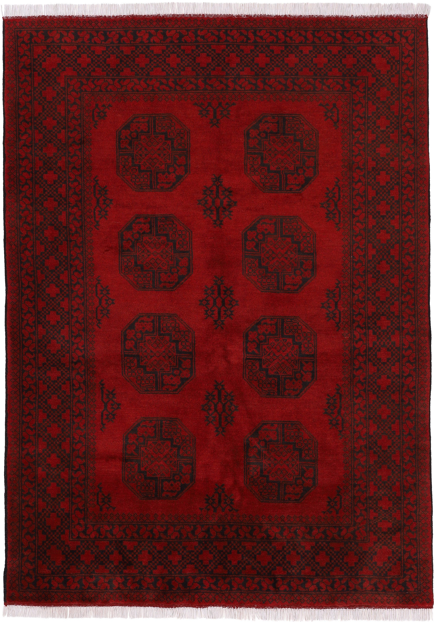 Woven Arts Orientteppich »Afghan auf rechteckig, Raumklima BAUR Wolle für warmes ein | Akhche«, handgeknüpft, Rechnung reine