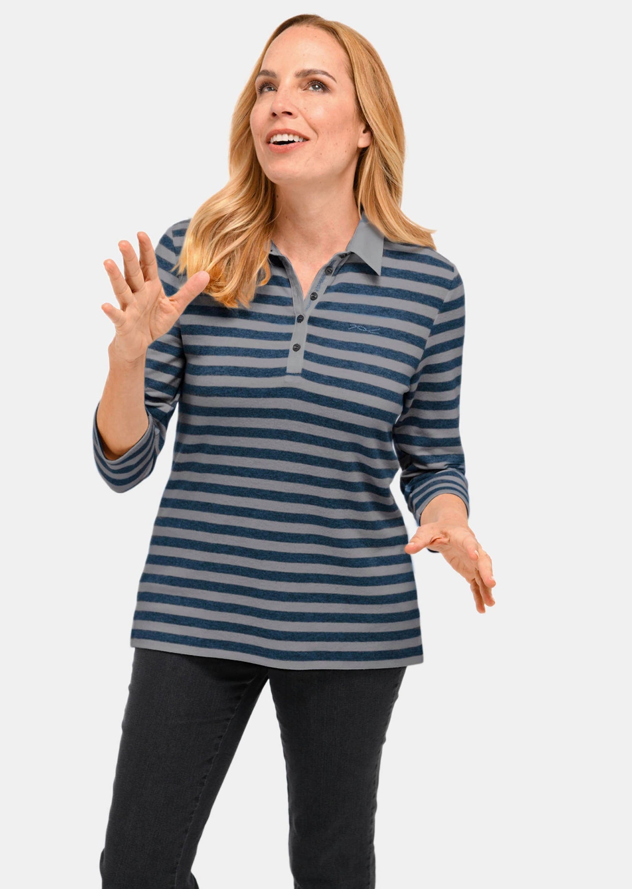 GOLDNER Poloshirt »Kurzgröße Hochwertiges Langarmshirt mit Polokragen«