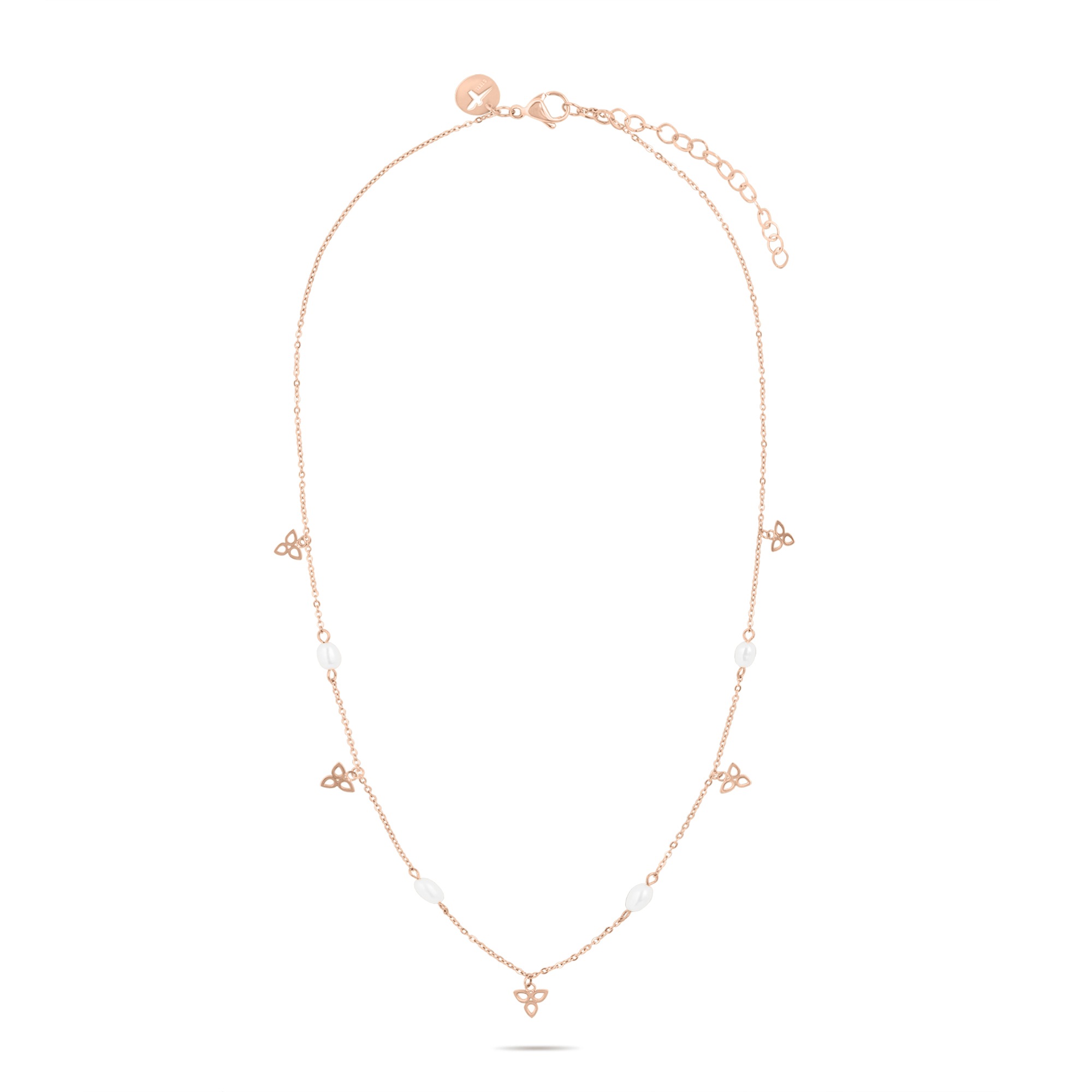 Tamaris Edelstahlkette »Schmuck Geschenk Halskette Blüten« mit Kunststoffperle