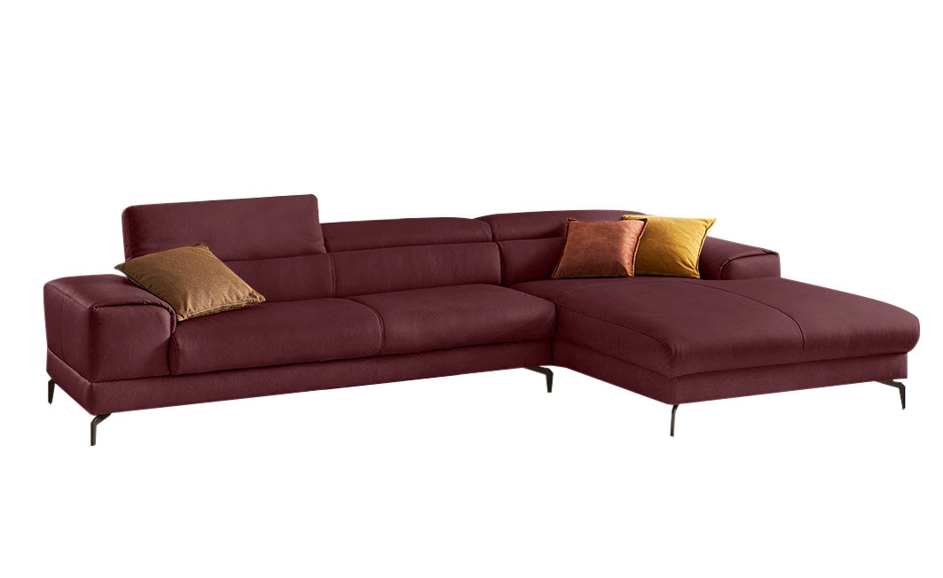 W.SCHILLIG Ecksofa »piedroo, Designsofa mit tollem Sitzkomfort, bequem und elegant, L-Form«, Kopfteilverstellung, wahlweise mit Sitztiefenverstellung, Breite 343cm
