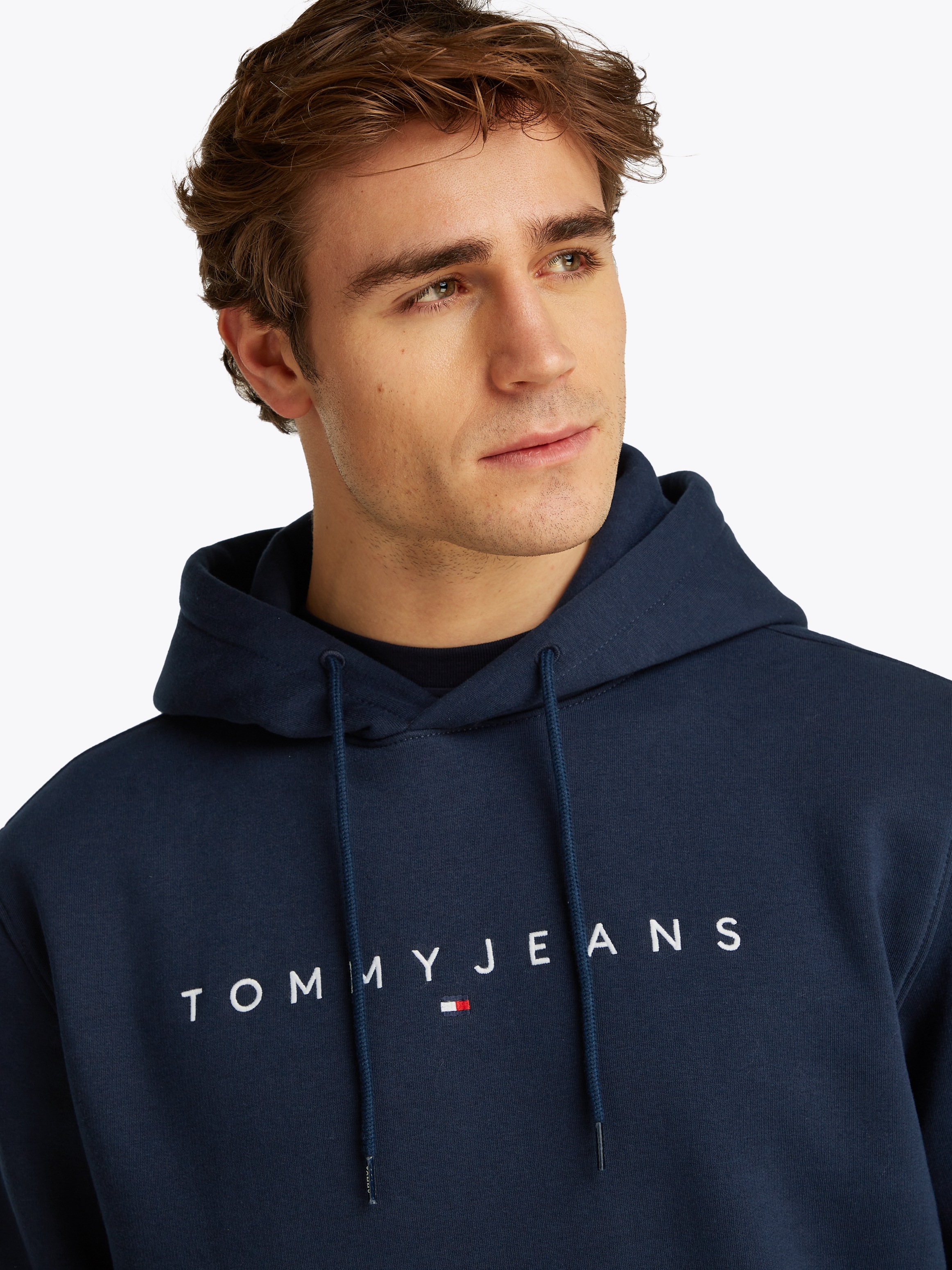 Tommy Jeans Hoodie "TJM REG LINEAR LOGO HOODIE EXT", mit Logo-Stickerei günstig online kaufen