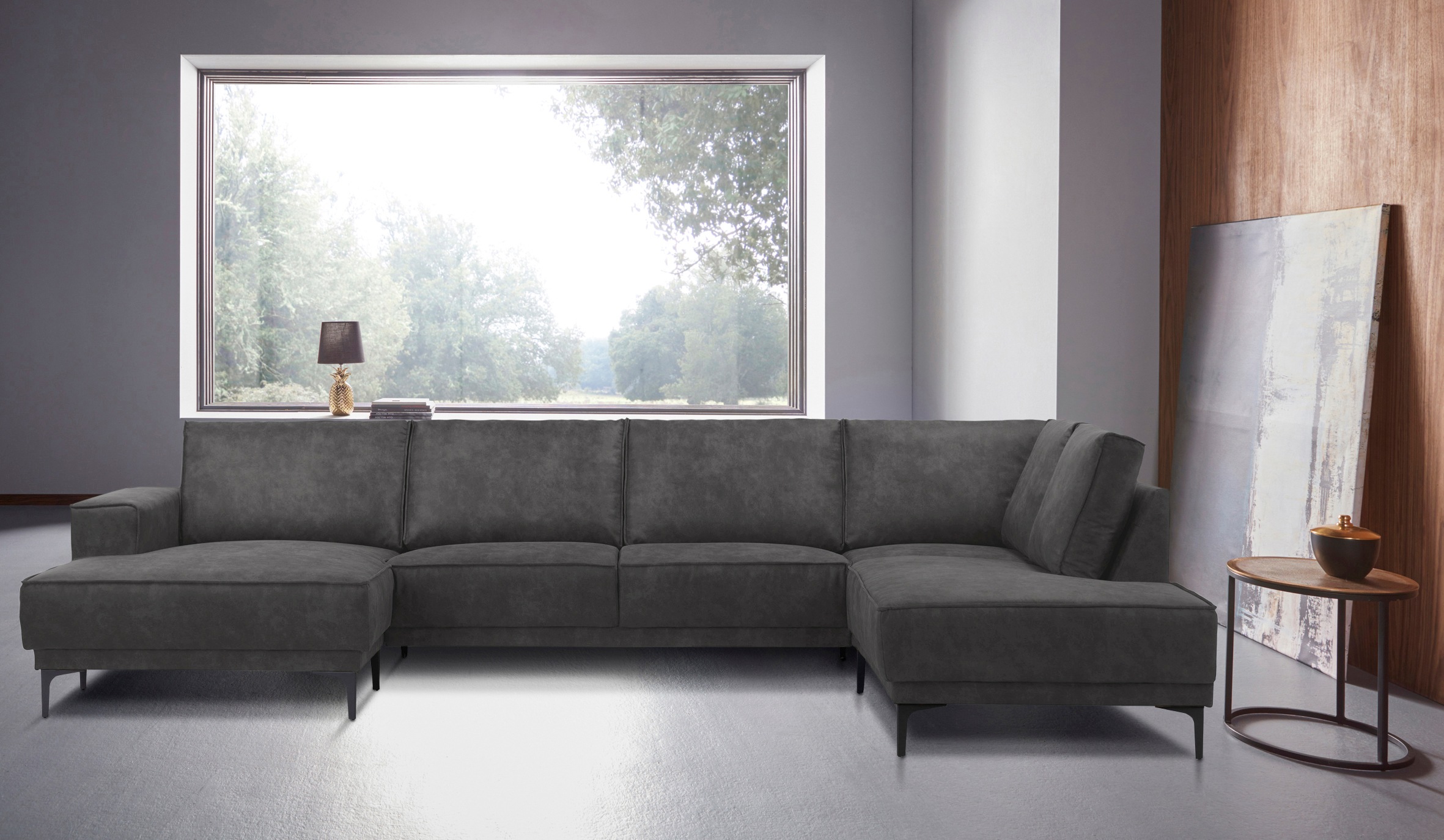 Places of Style Wohnlandschaft "XXL Sofa Oland, Struktur, Flachgewebe, Luxu günstig online kaufen