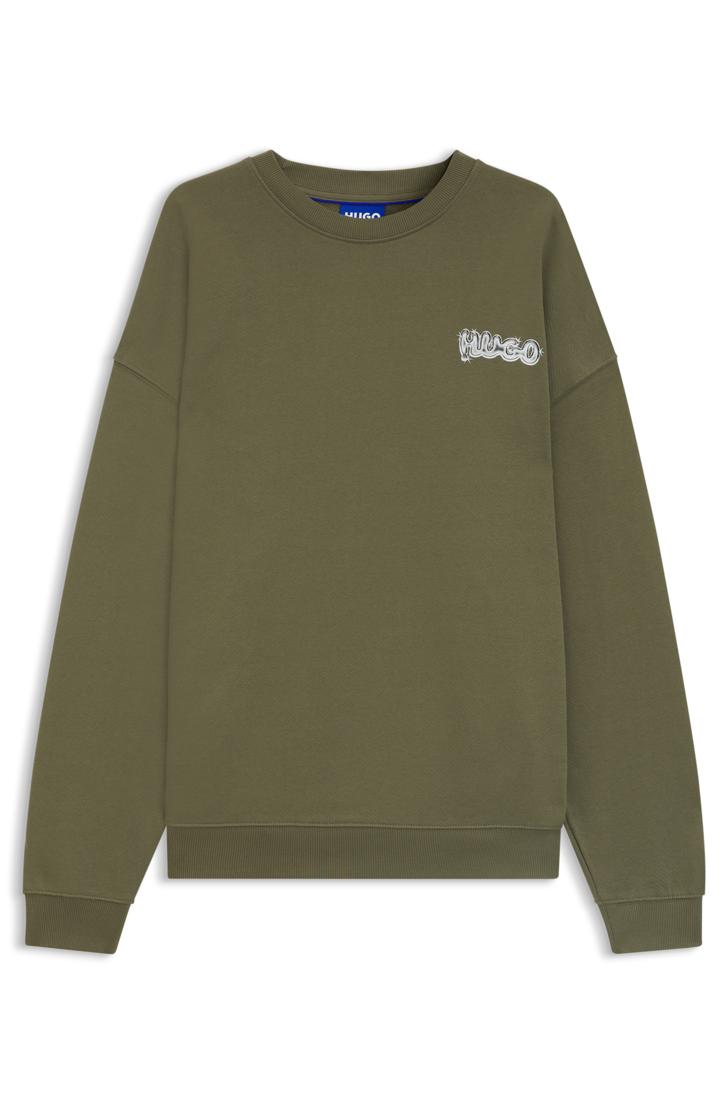 HUGO Blue Sweatshirt »Nyrocrew«, Rundhalsausschnitt, Loose fit, Druck in Chrom-Optik