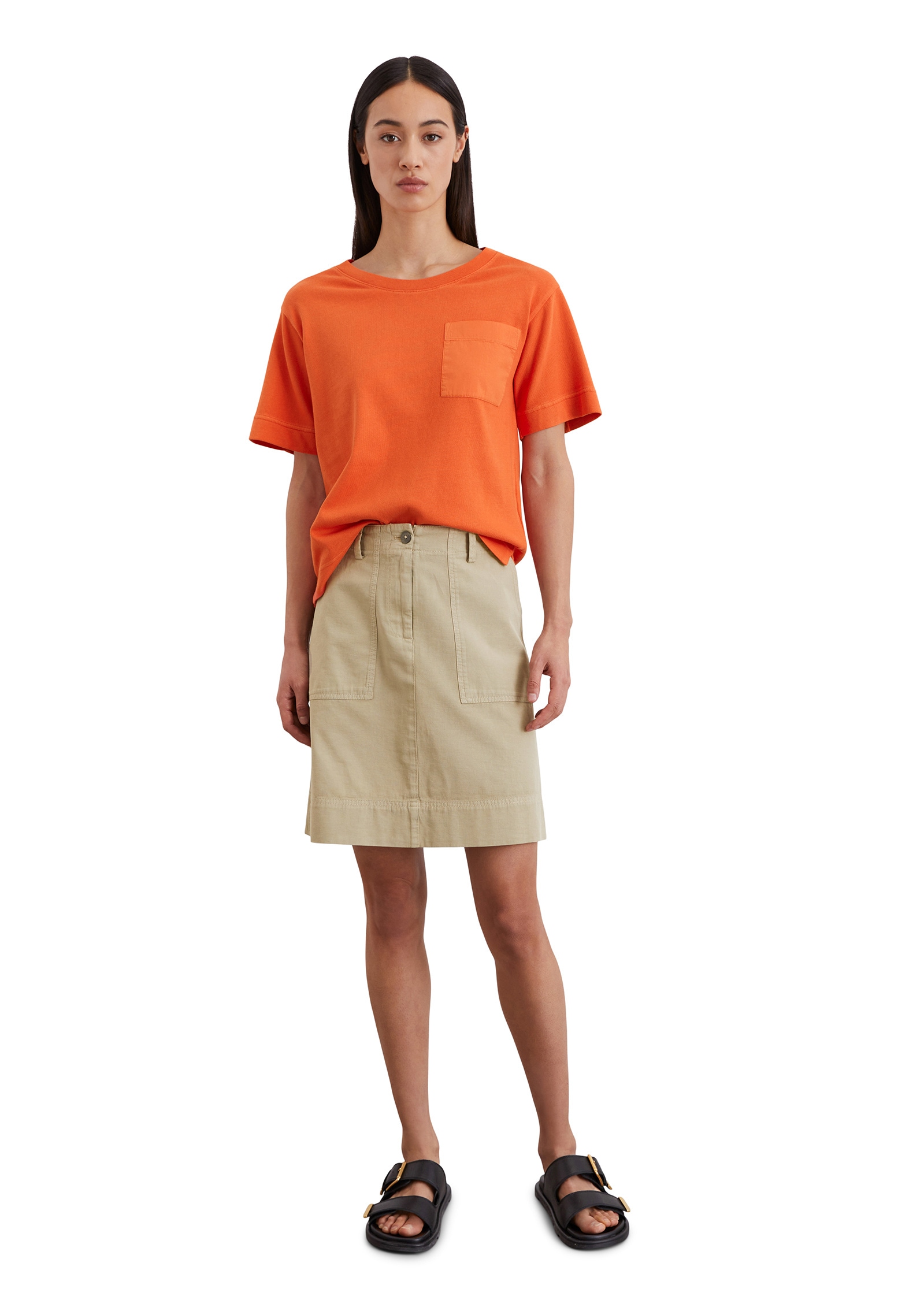 Marc O'Polo T-Shirt »mit aufgesetzter Satin-Tasche«