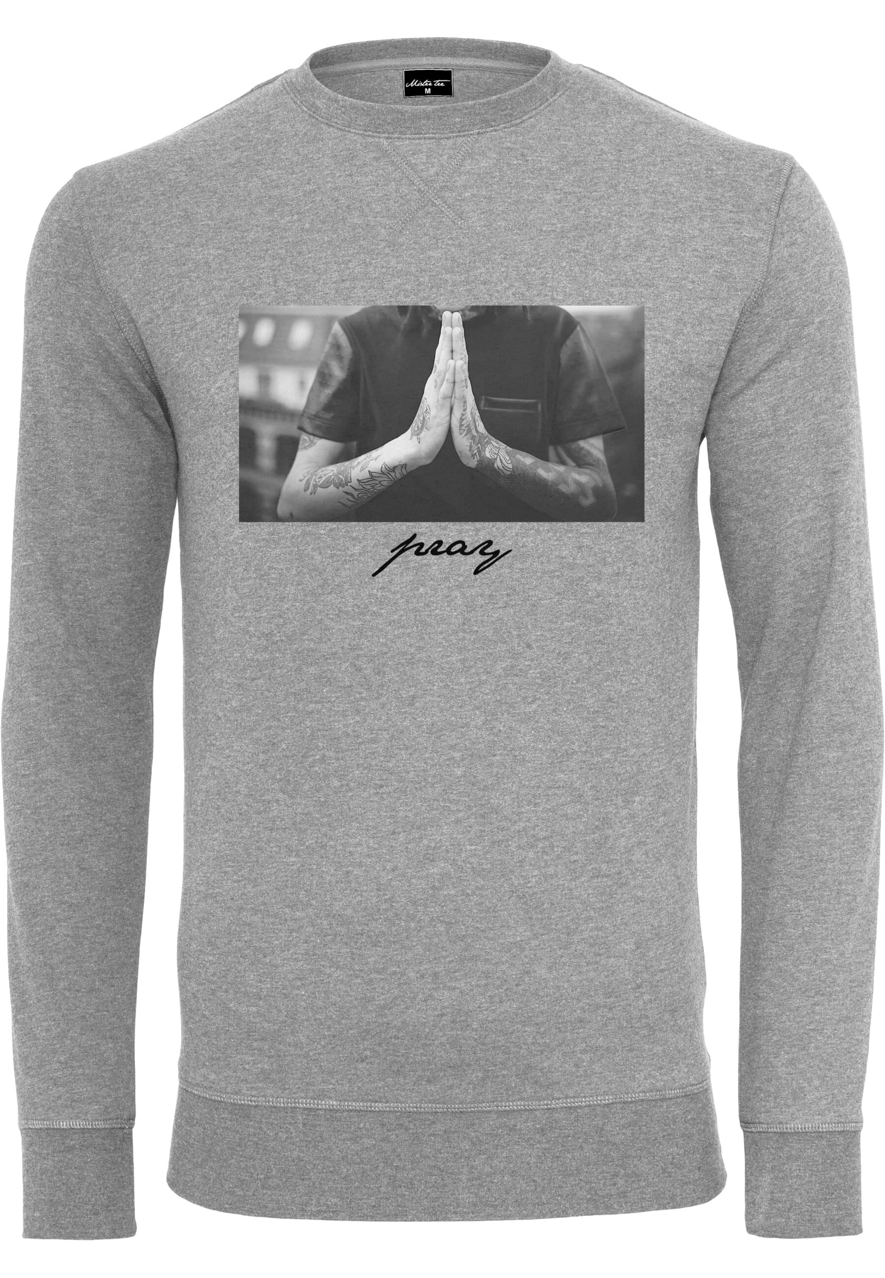 MisterTee Rundhalspullover "MisterTee Herren Pray Crewneck" 1 Stk. tlg. günstig online kaufen