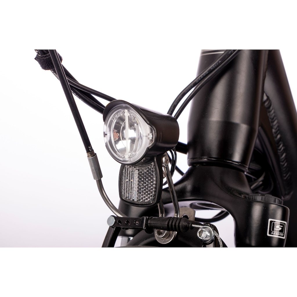 SAXONETTE E-Bike »Advanced Plus«, 3 Gang, Frontmotor 250 W, (mit Akku-Ladegerät), Damen E-Bike Cityrad mit Rücktrittbremse, integriertes Rahmenschloss