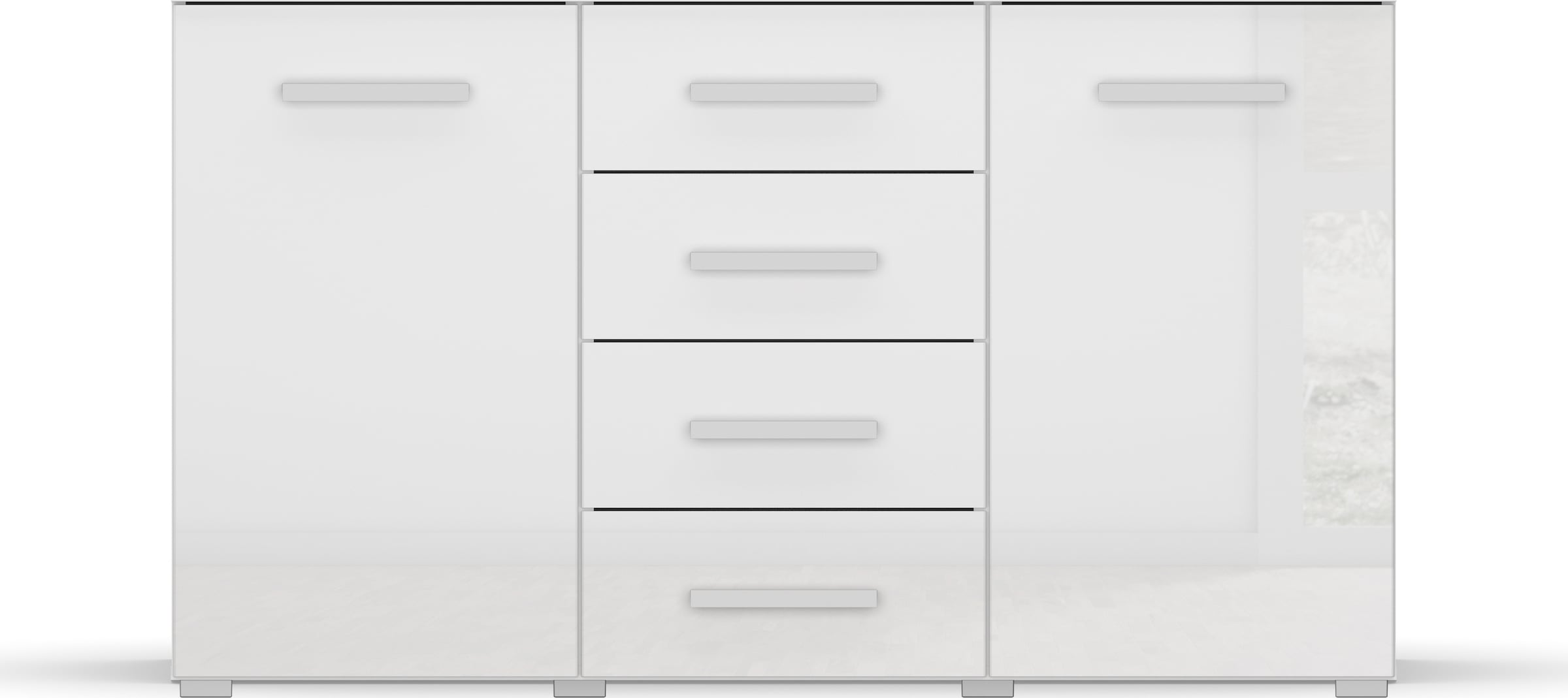 rauch Schubkastenkommode »Sideboard Kommode Kombikommode KOLUNA mit Hochglanzfront«, mit 4 Schubkästen und 2 Türen sowie Metallgriffen MADE IN GERMANY