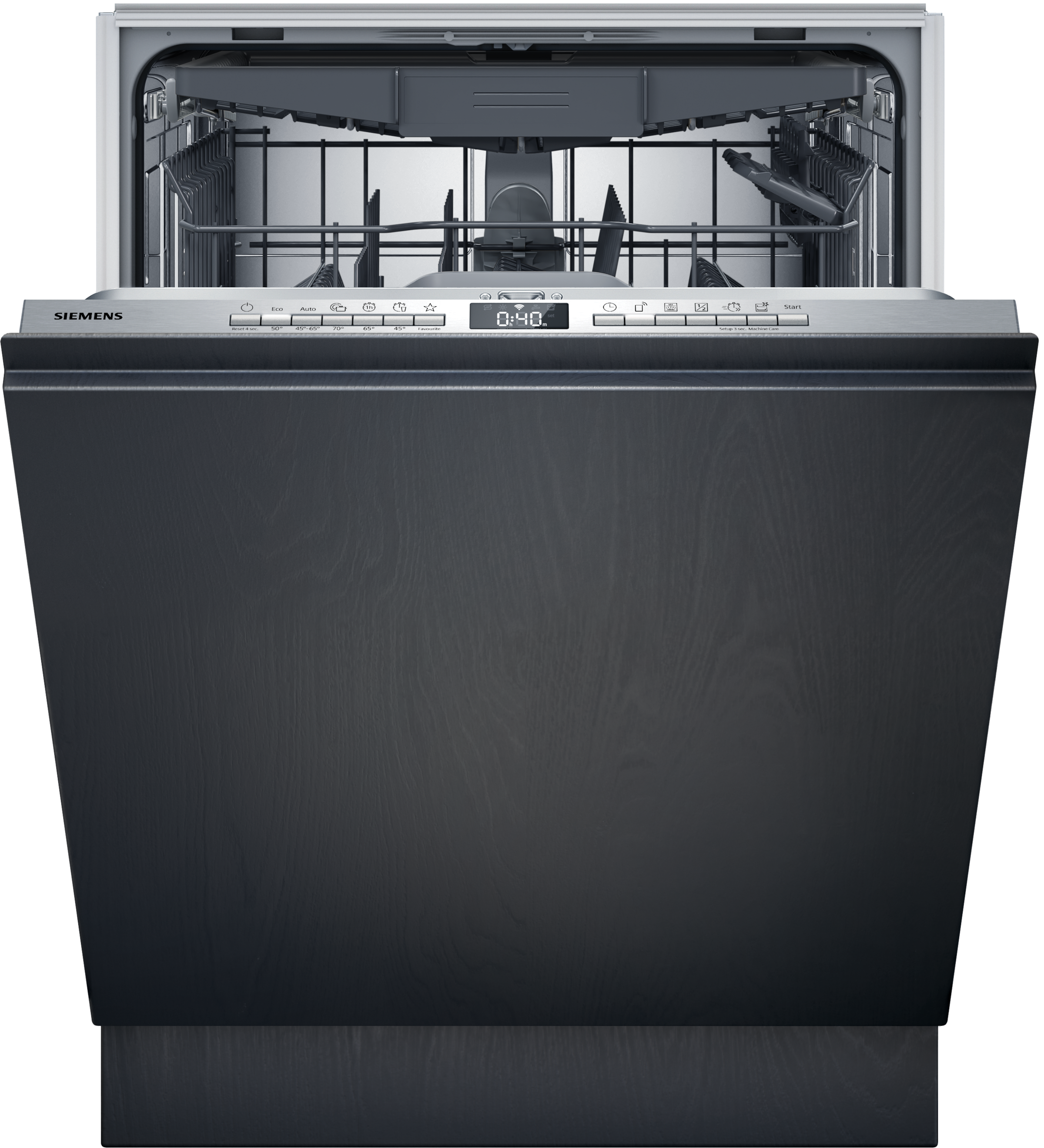 SIEMENS vollintegrierbarer Geschirrspüler iQ300 "SX63HX03VE" 14 tlg. Maßgedecke Schnelles Spülen mit varioSpeedPlus und flexibles Korbsystem