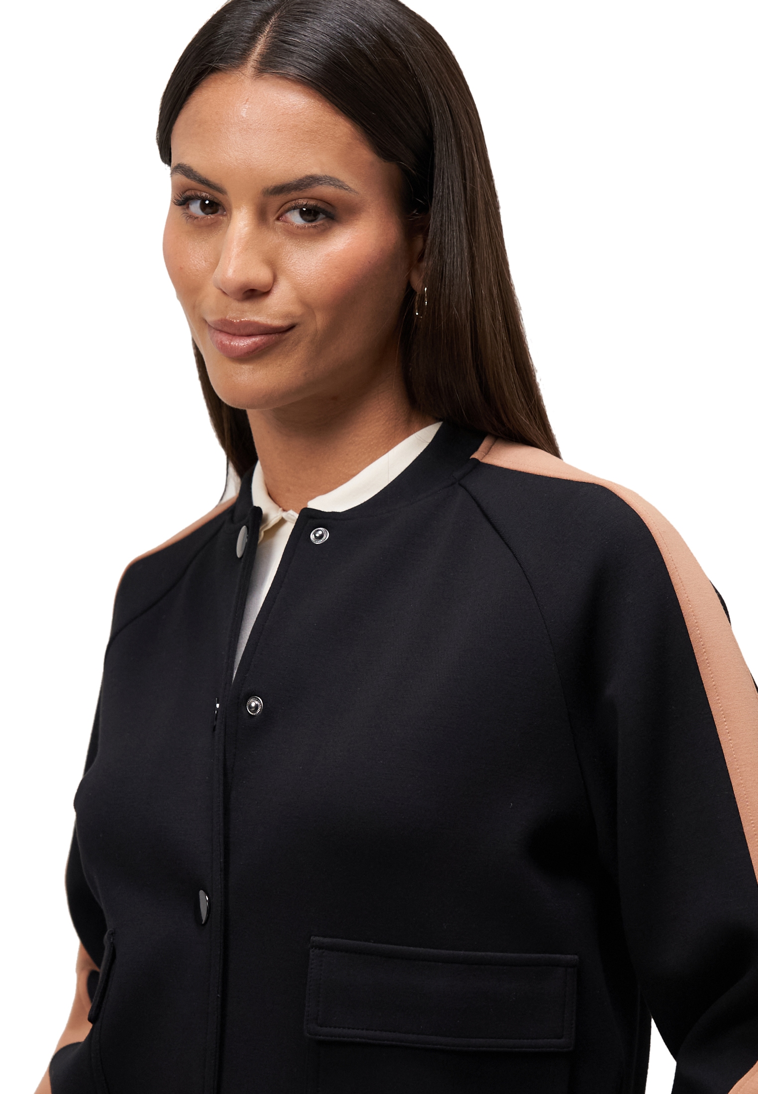 Zero Jackenblazer »zero Damen Jacke mit Kontraststreifen«, Knopfleiste