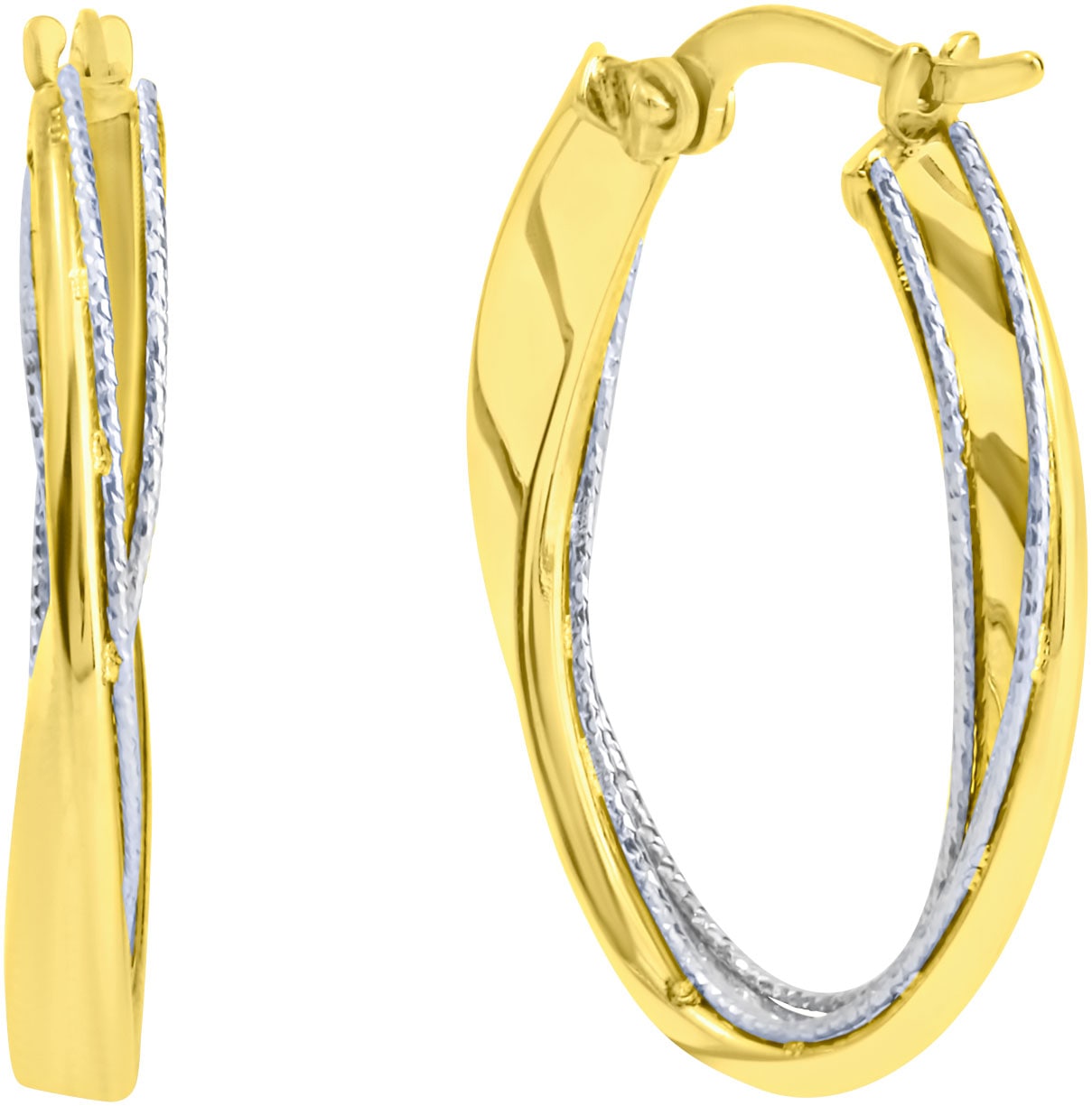 Firetti Paar Creolen »Schmuck Geschenk Gold 375 Ohrschmuck Ohrringe Bicolor«