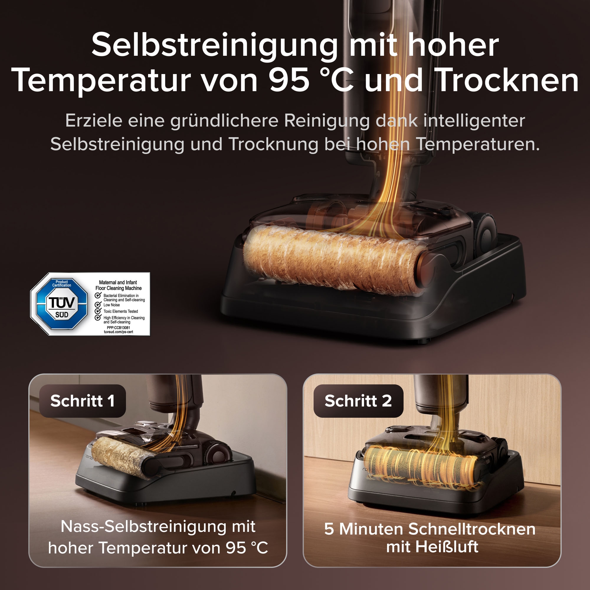 Roborock Nass-Trocken-Akkusauger »F25 Pro Turbo« HyperScrub Schrubbermodus, 25.000 Pa, App-Steuerung