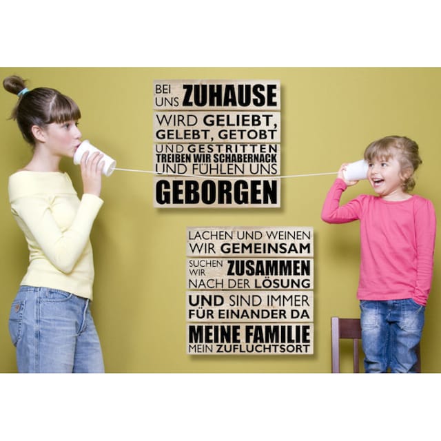 (Set, 2 kaufen BAUR St.) Mehrteilige Wall-Art | »Bei Hause uns zu Bilder schwarz«,