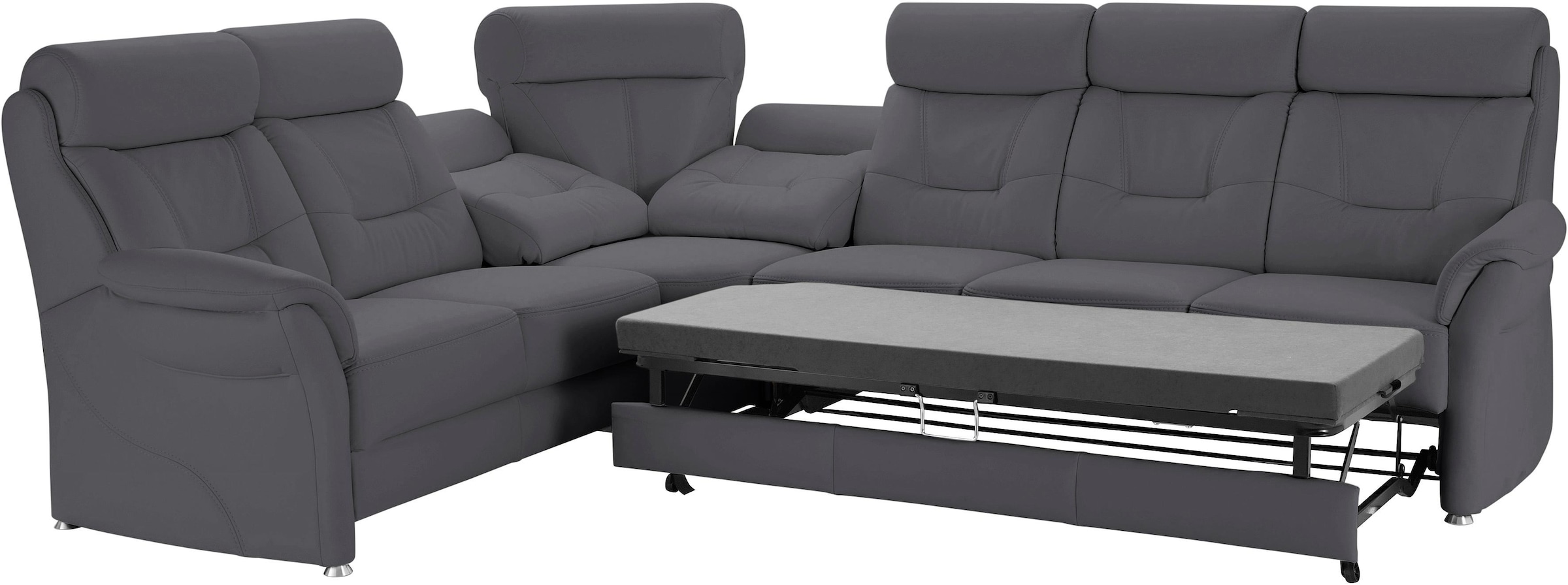 Places of Style Ecksofa »Sardinien L-Form«, mit Kopfteilverstellung, wahlweise mit Bettfunktion