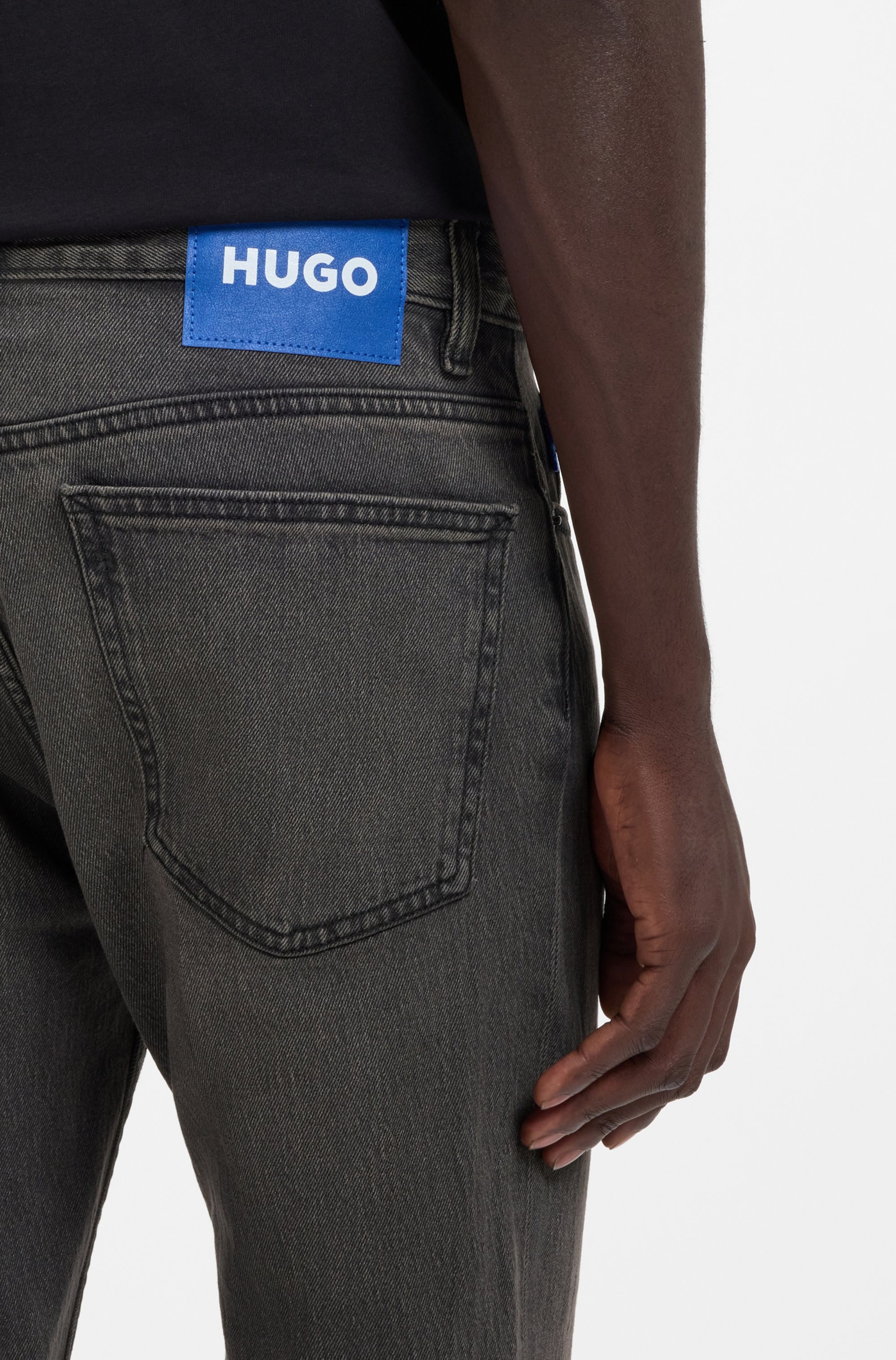 HUGO Blue Slim-fit-Jeans "Ash" mit Stone-washed-Finish günstig online kaufen