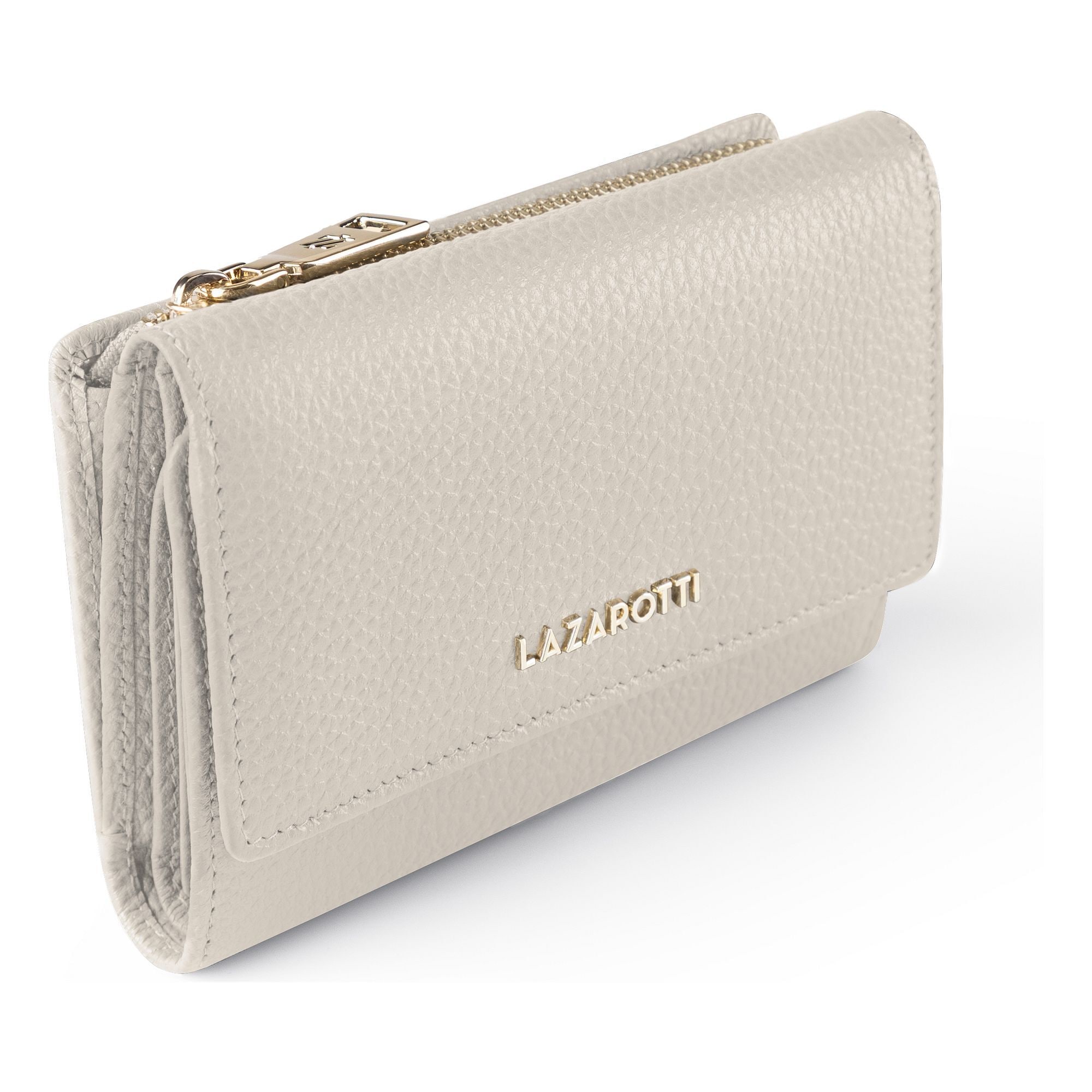 Lazarotti Geldbörse »Bologna Leather XL Geldbörse mit Zip-Around Fach Leder 14 cm«