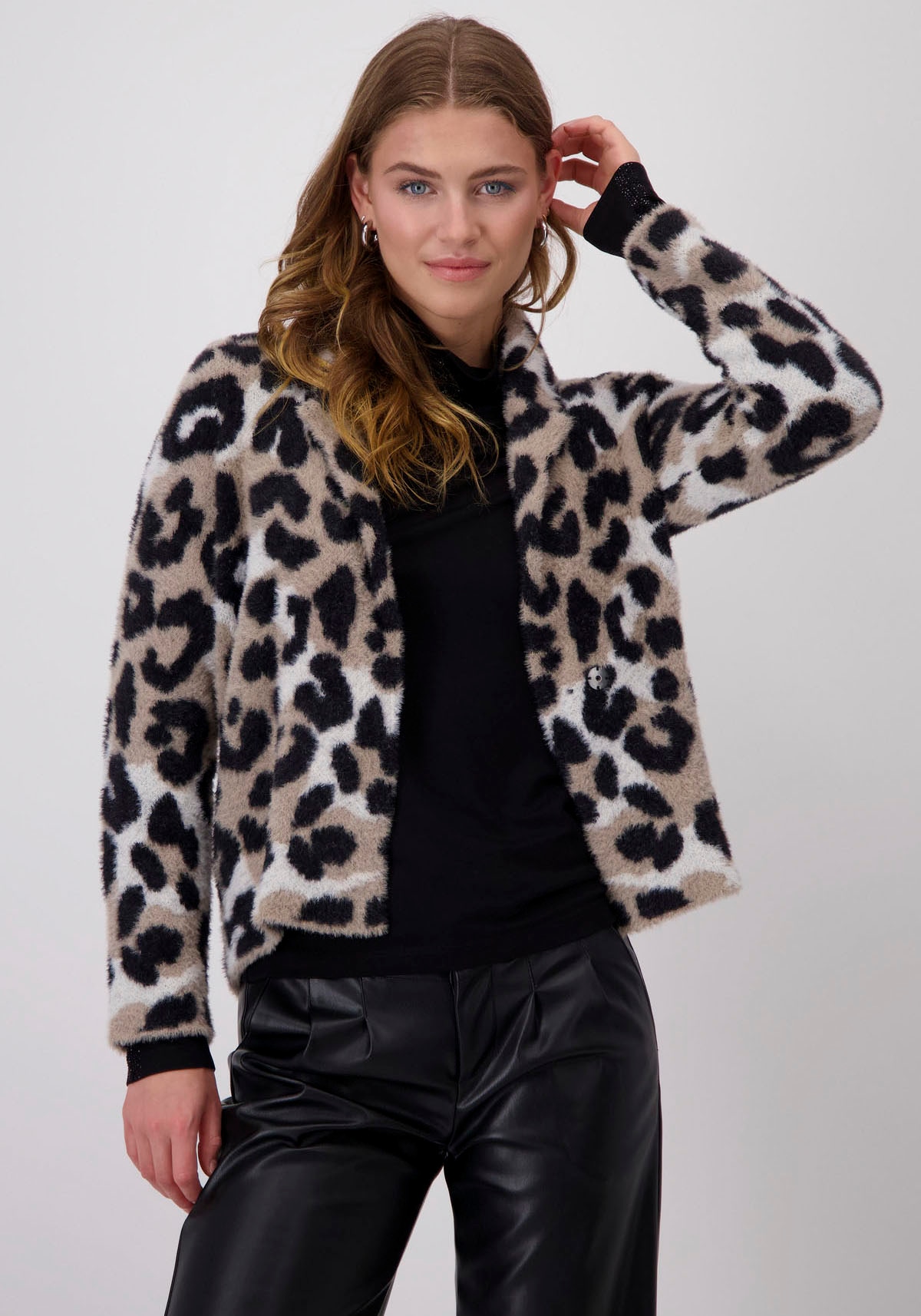 Monari Strickjacke, mit Animalprint günstig online kaufen