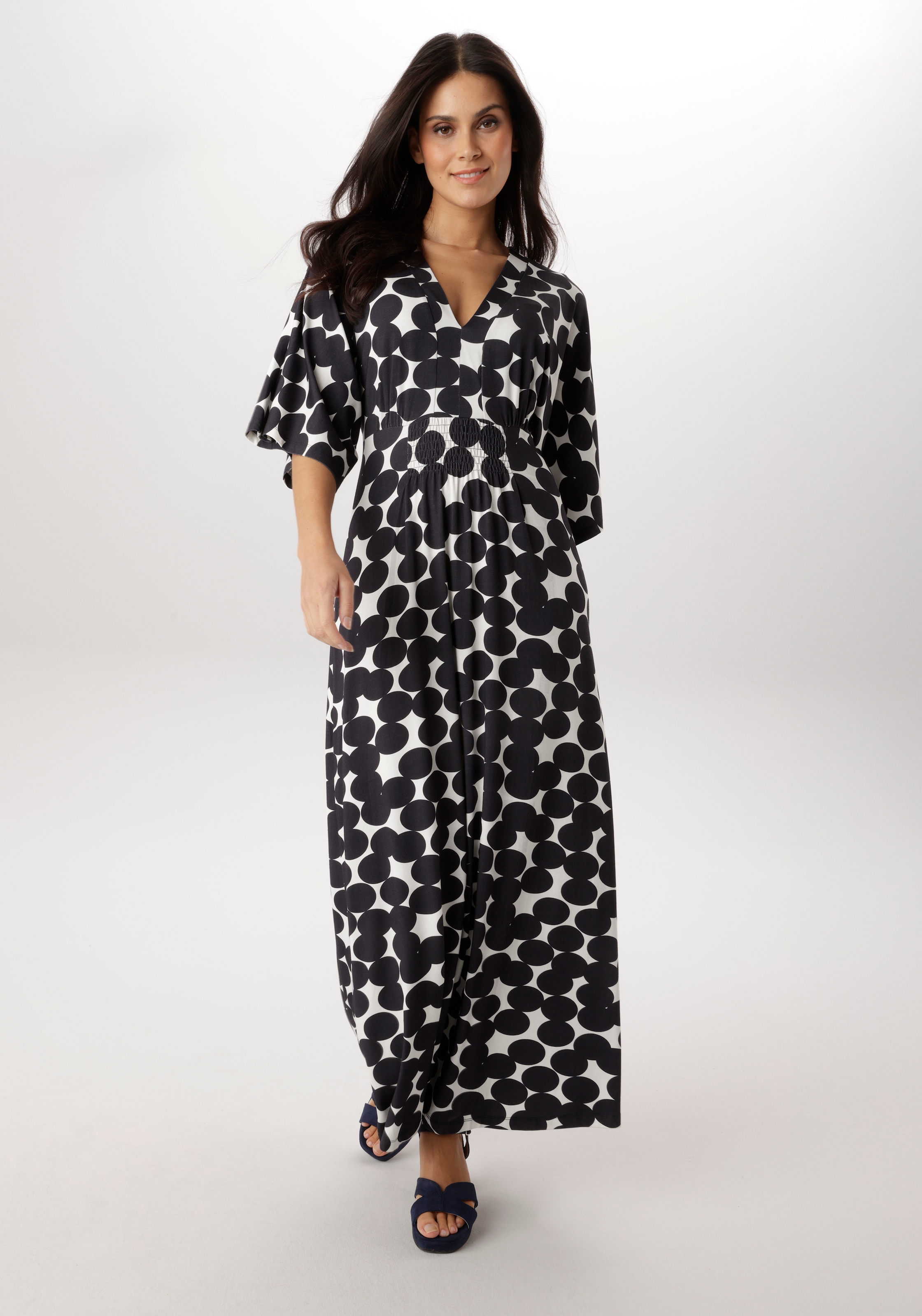 Aniston SELECTED Maxikleid mit weiten, 3/4-langen Ärmeln - NEUE KOLLKETION günstig online kaufen