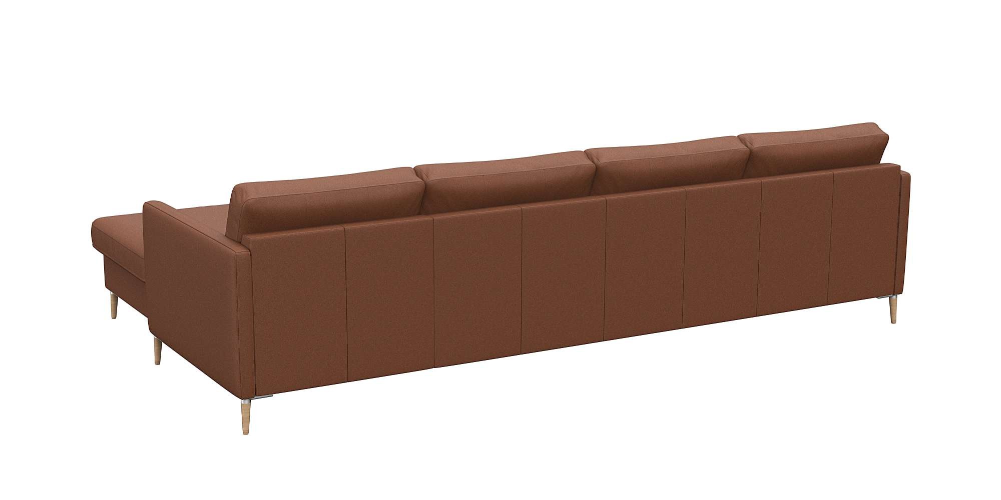 FLEXLUX Ecksofa »Fiore, L-Form, bequem und komfortabel durch hochwertigem Sitzaufbau«, schmale Armlehnen, Kaltschaum, Füße Alu+ Eiche