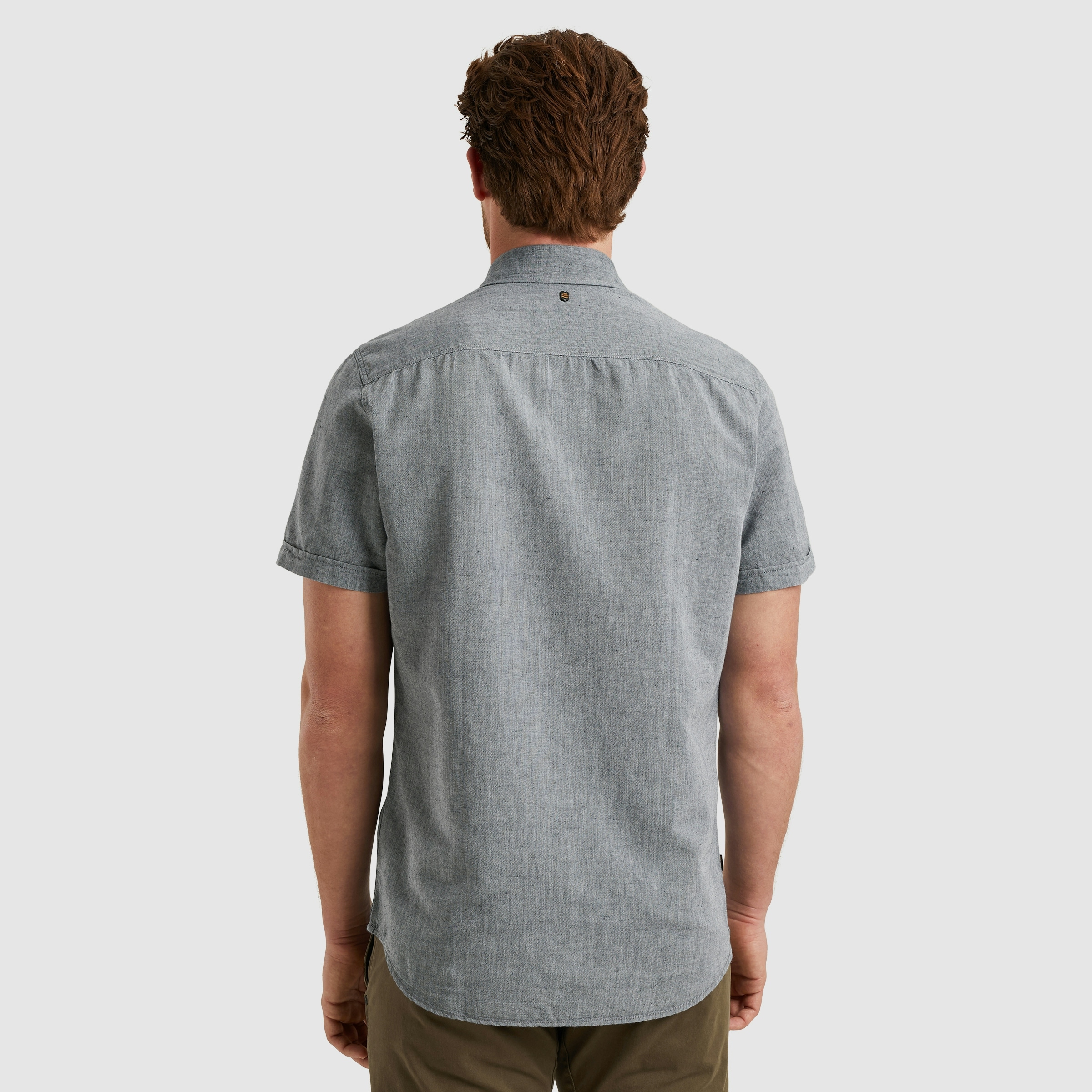 PME LEGEND Kurzarmhemd »Short Sleeve Shirt Ctn Linen 2 tone«, in melierter Optik