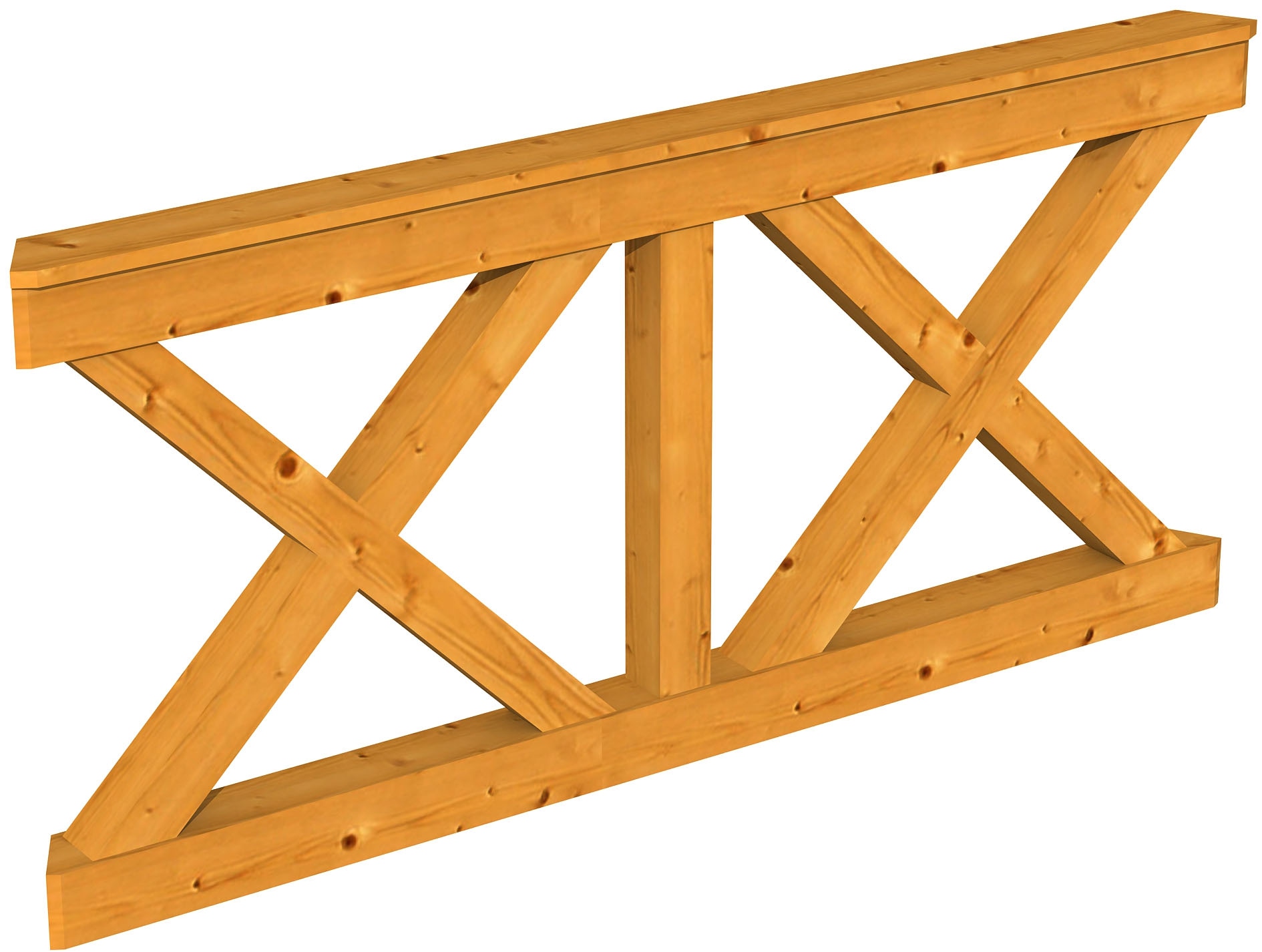 Brüstungsgeländer SKANHOLZ, H:84cm L:180cm, braun, Geländer, "Andreaskreuz"