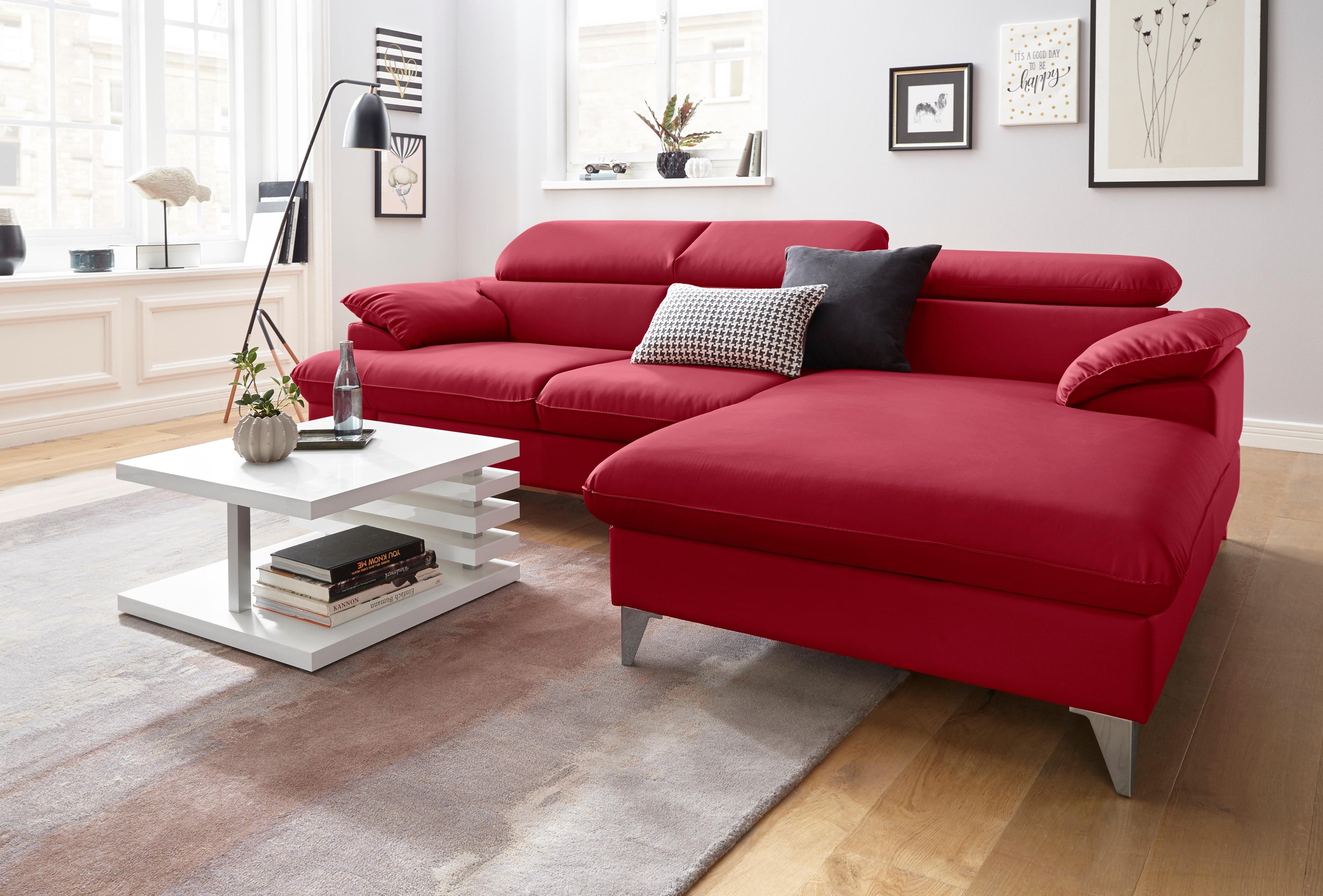 COTTA Ecksofa »Caluso L-Form«, mit Kopfteilverstellung, wahlweise mit Bettfunktion & Bettkasten