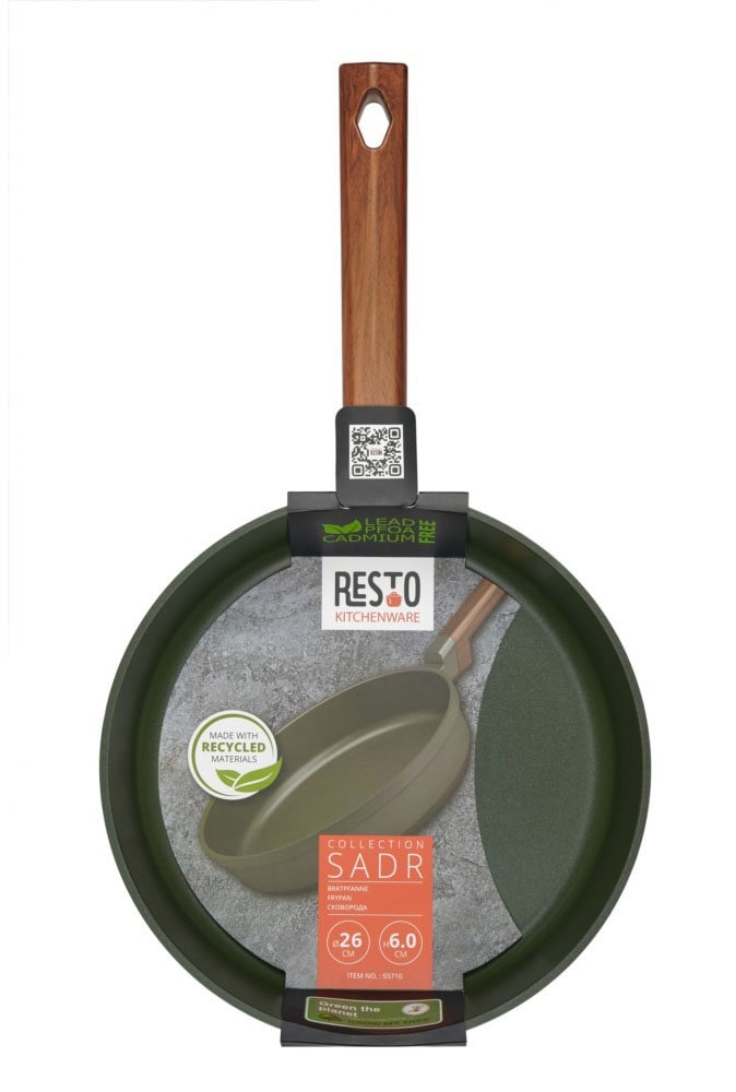 RESTO Kitchenware Bratpfanne »Sadr, Universalpfanne langlebig und spülmaschinenfest«, Aluminiumguss, (1 tlg.), Innere Queenhome-Antihaftbeschichtung für mehr Widerstandsfähigkeit