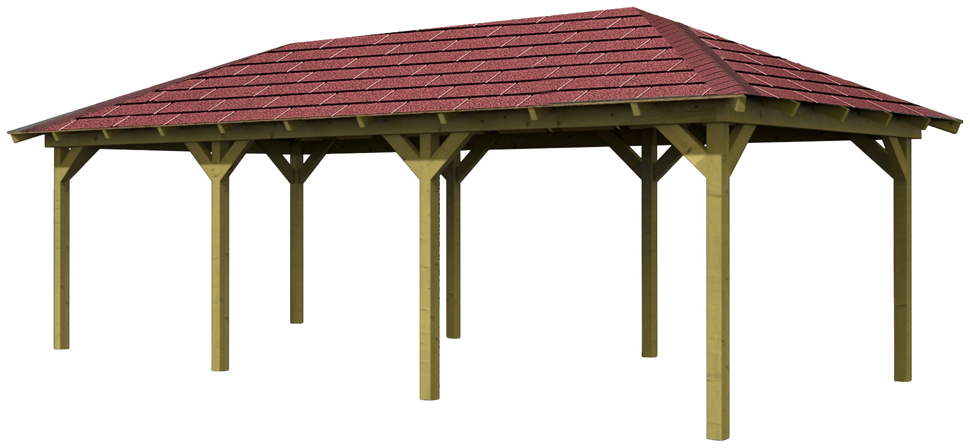 Karibu Pavillon »Mailand 1«, (Set), BxT: 345x485 cm, inkl. Dachschindeln und Pfostenanker