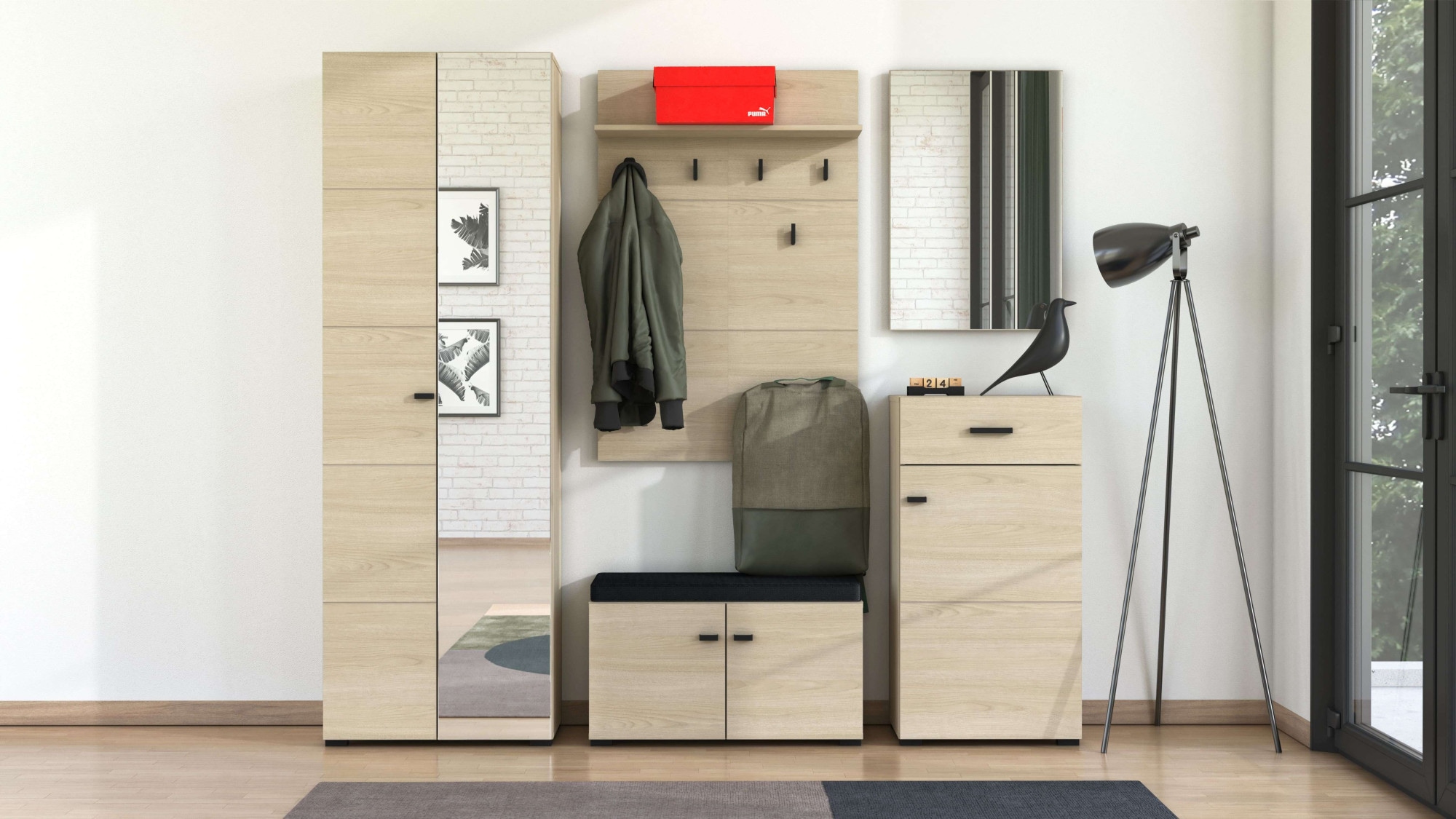 Home affaire Schuhbank »Rathlin, Schuhschrank, Schuhregal, Schuhtruhe, Schuhkommode, Sitzbank« mit abnehmbarem Sitzkissen, zwei Türen (dahinter zwei Fächer)