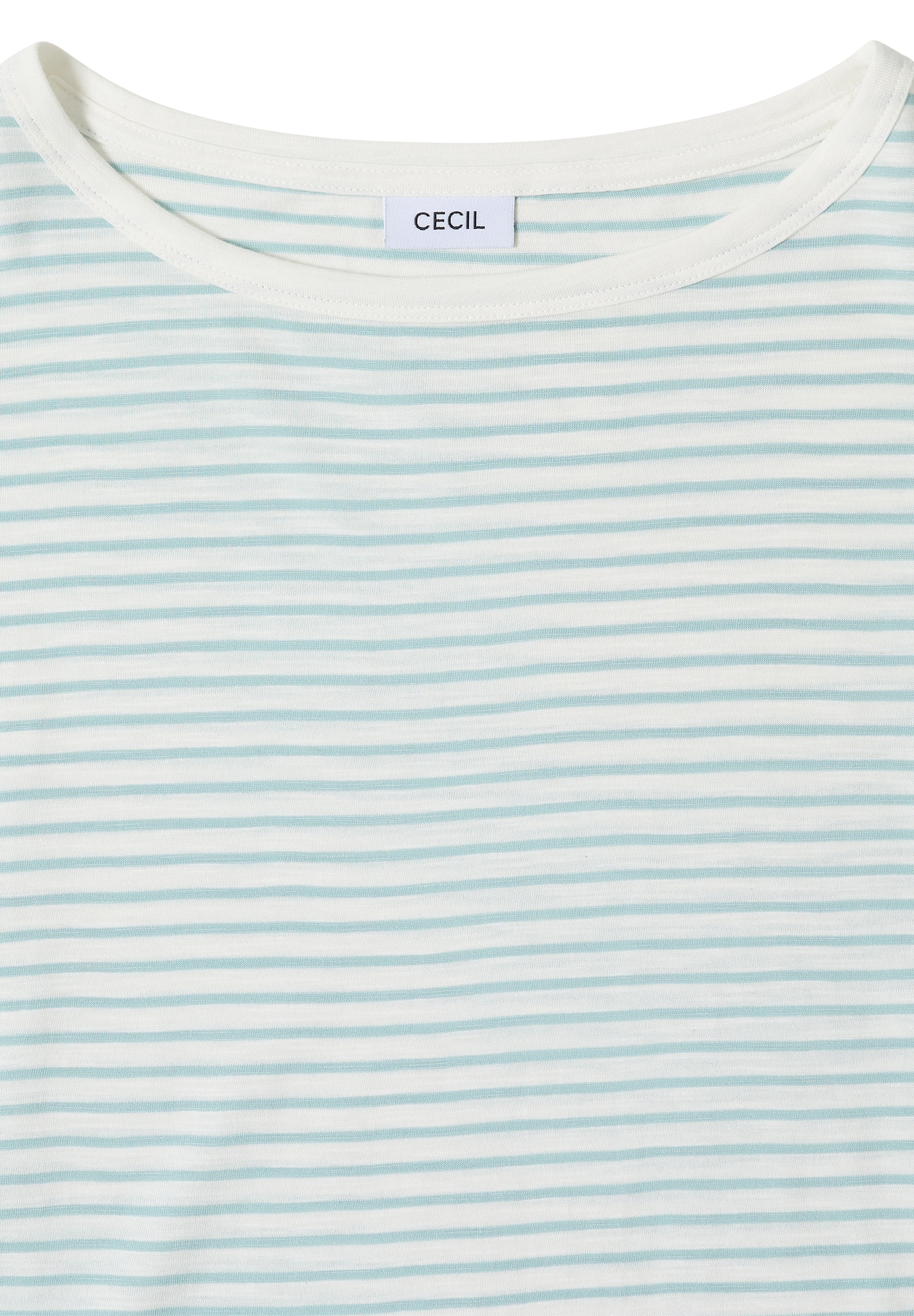 Cecil T-Shirt lässiger Streifenlook, Rundhals, softer Materialmix