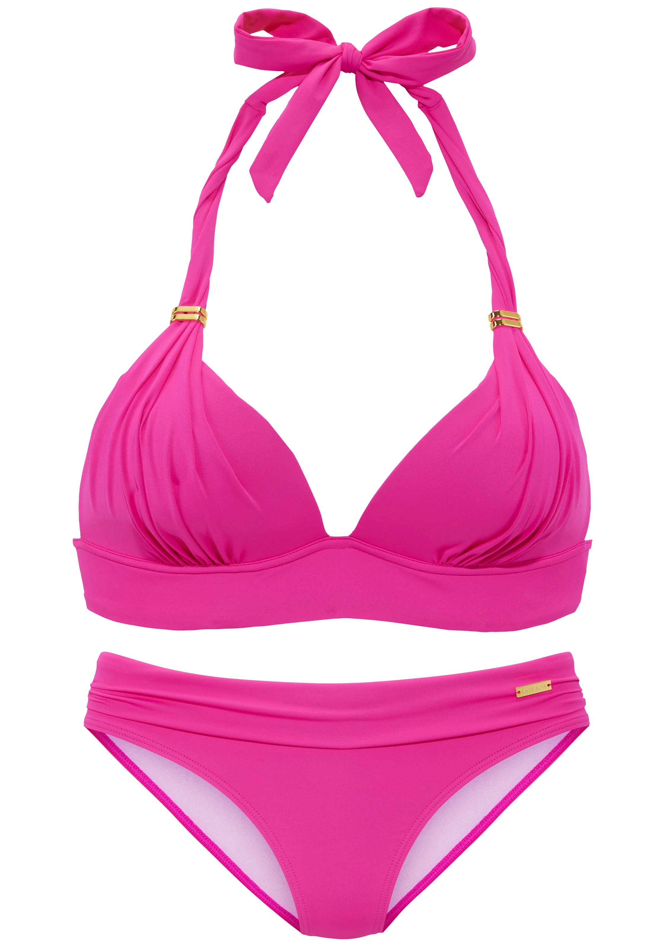 LASCANA Triangel-Bikini "Toni", (Set), mit goldfarbenen Accessoires günstig online kaufen