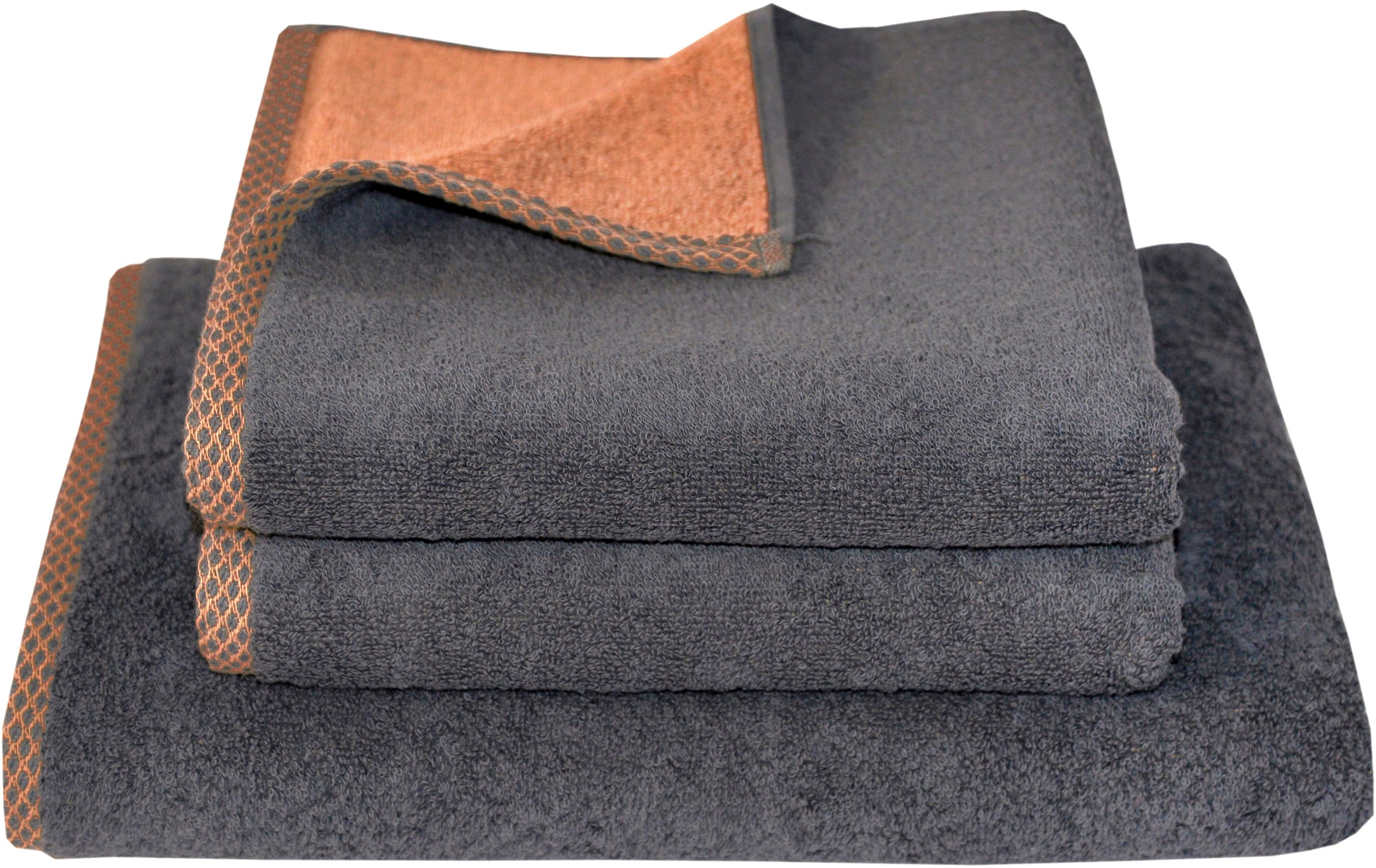 Dyckhoff Handtuch Set "Golden Shades Rhomb" Set 3 Stk. Walkfrottier 2 Handt günstig online kaufen