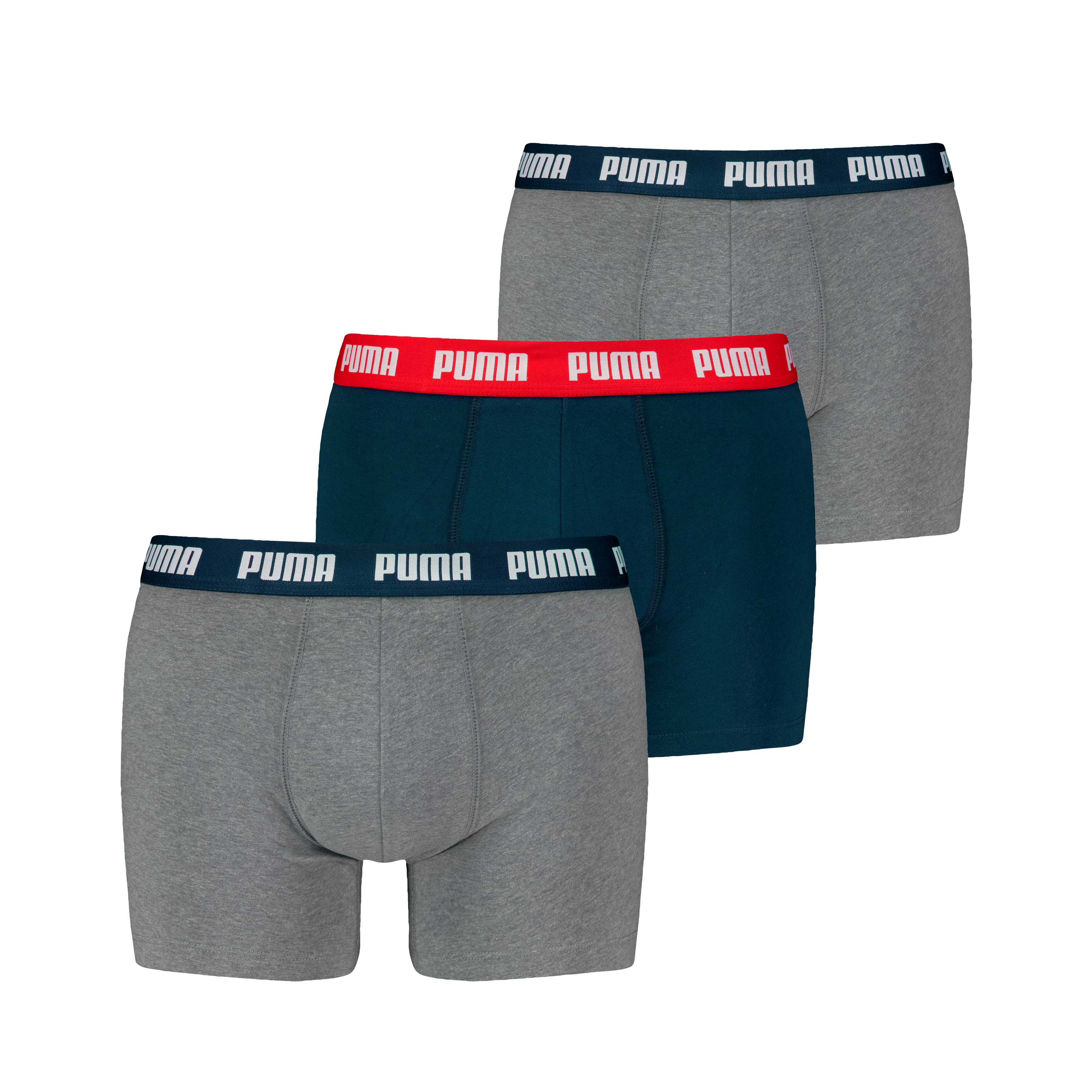 Puma Herren Grau Blau Boxershorts "Puma Men Everyday Boxers 3P" Mit Komfortbund von Baur