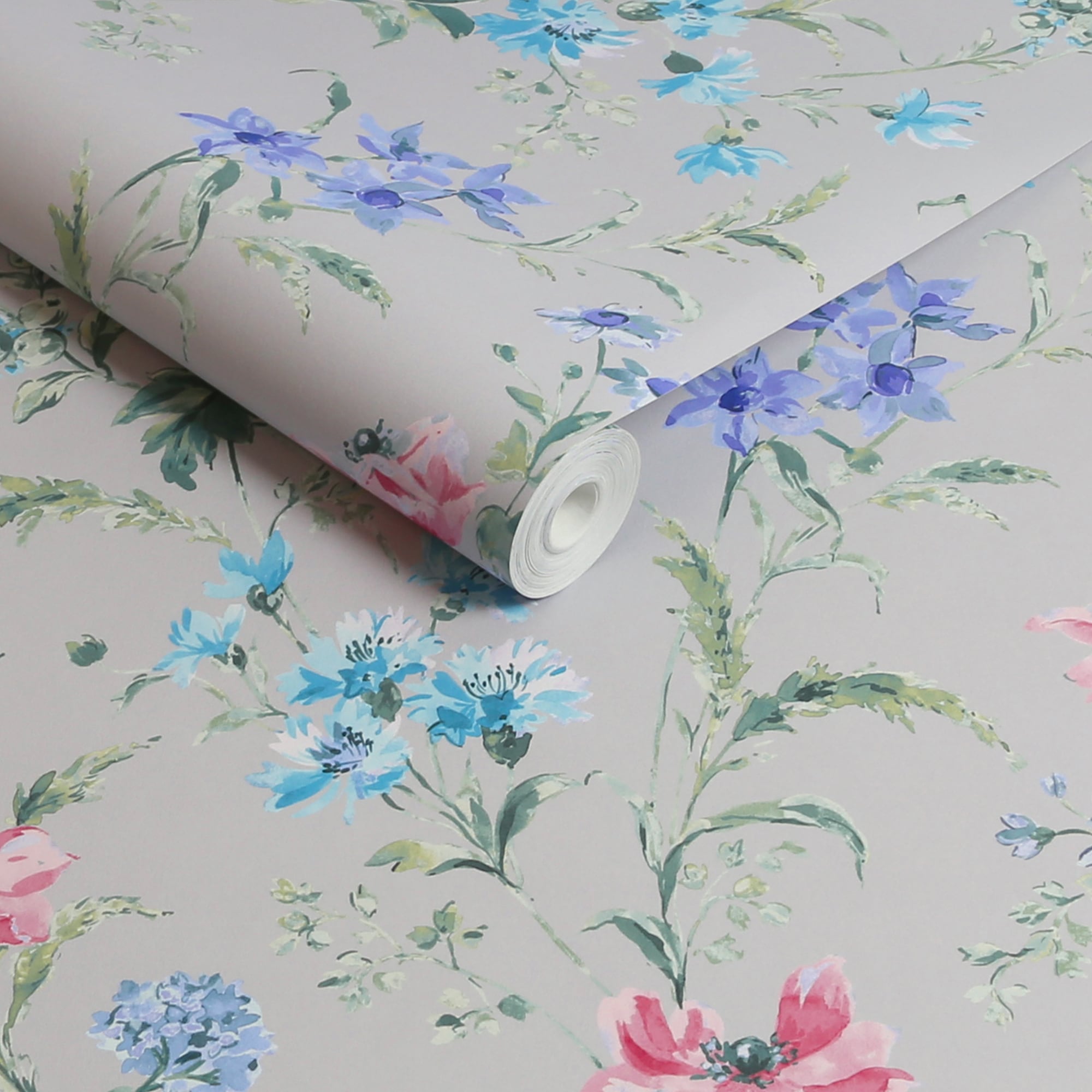 LAURA ASHLEY Vliestapete »Poppy Meadow Pale Violet«, geblümt, 10mx52cm (ca. 5m2)