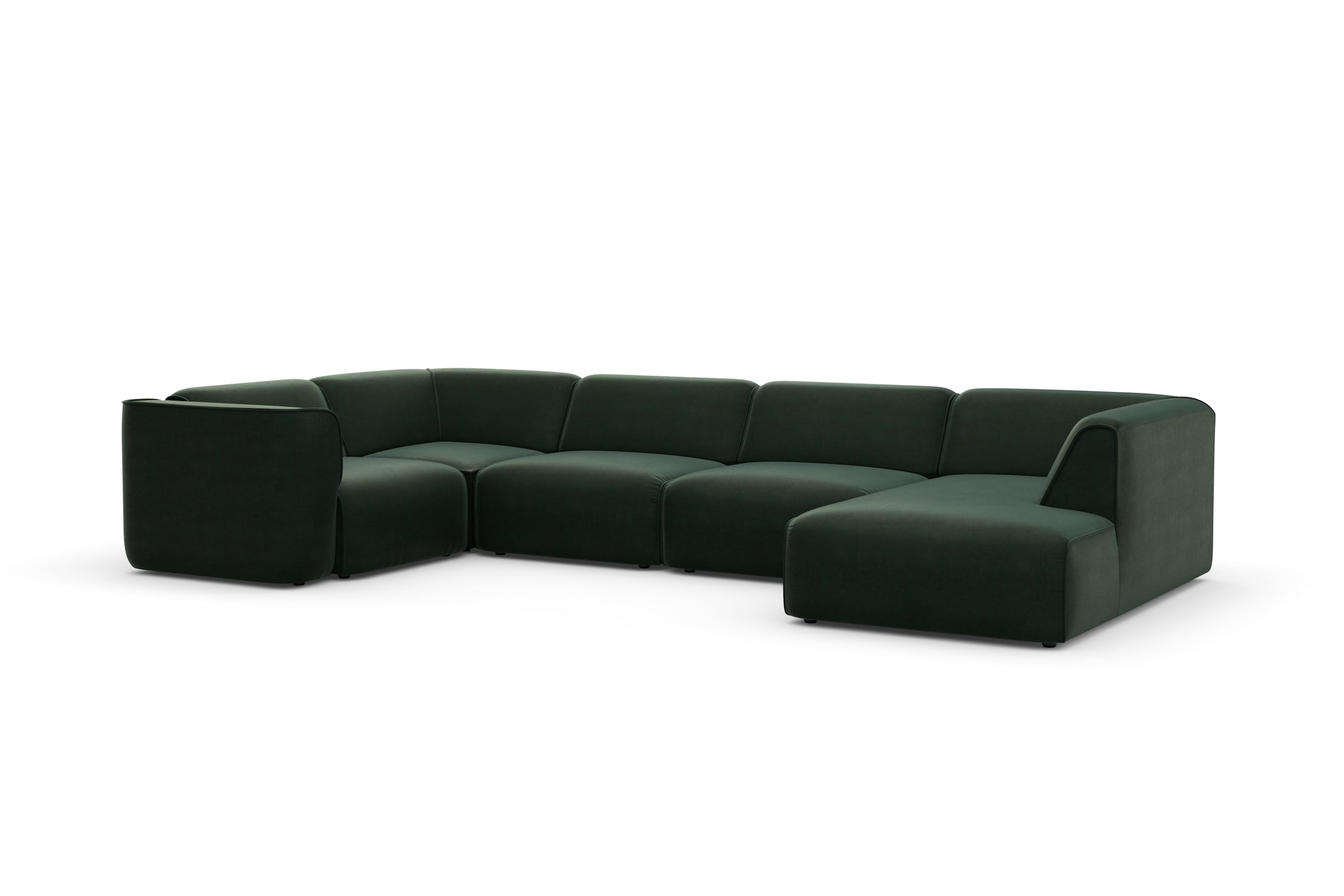 RAUM.ID Wohnlandschaft »Merid U-Form, jederzeit durch Module erweiterbar, B/T/H: 367/206/70 cm«, als Modul oder separat verwendbar, für individuelle Zusammenstellung
