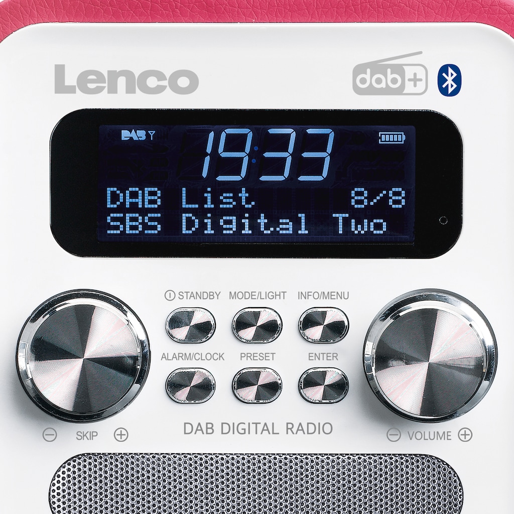 Lenco Digitalradio (DAB+) »PDR-051«, (Bluetooth FM-Tuner mit RDS-Digitalradio (DAB+) 4 W)