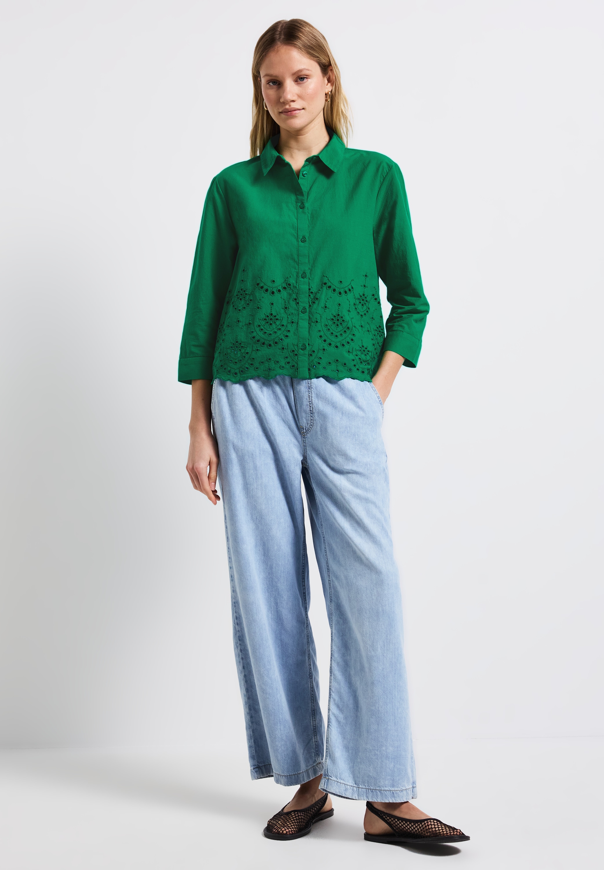 STREET ONE Hemdbluse, aus reiner Baumwolle