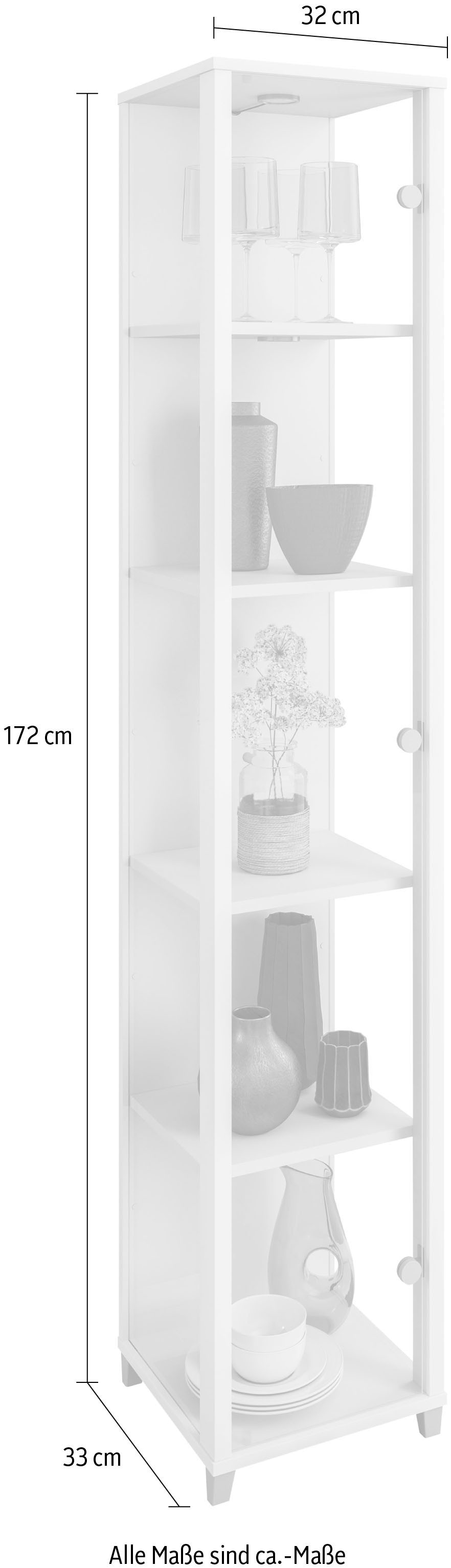 fif möbel Vitrine »OPTIMA«, Standvitrine, Vitrinenschrank, Glasvitrine, Sammlervitrine