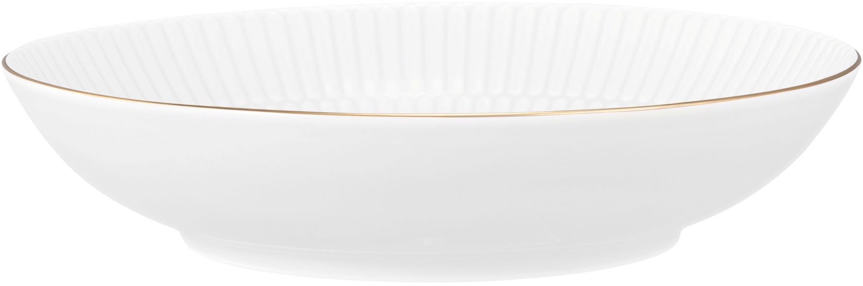 Suppenteller SELTMANN WEIDEN "Amina", weiß, gold, H:4,6cm Ø:21,2cm, Porzellan, Speiseteller, Pastateller, tiefer Teller mit Relief