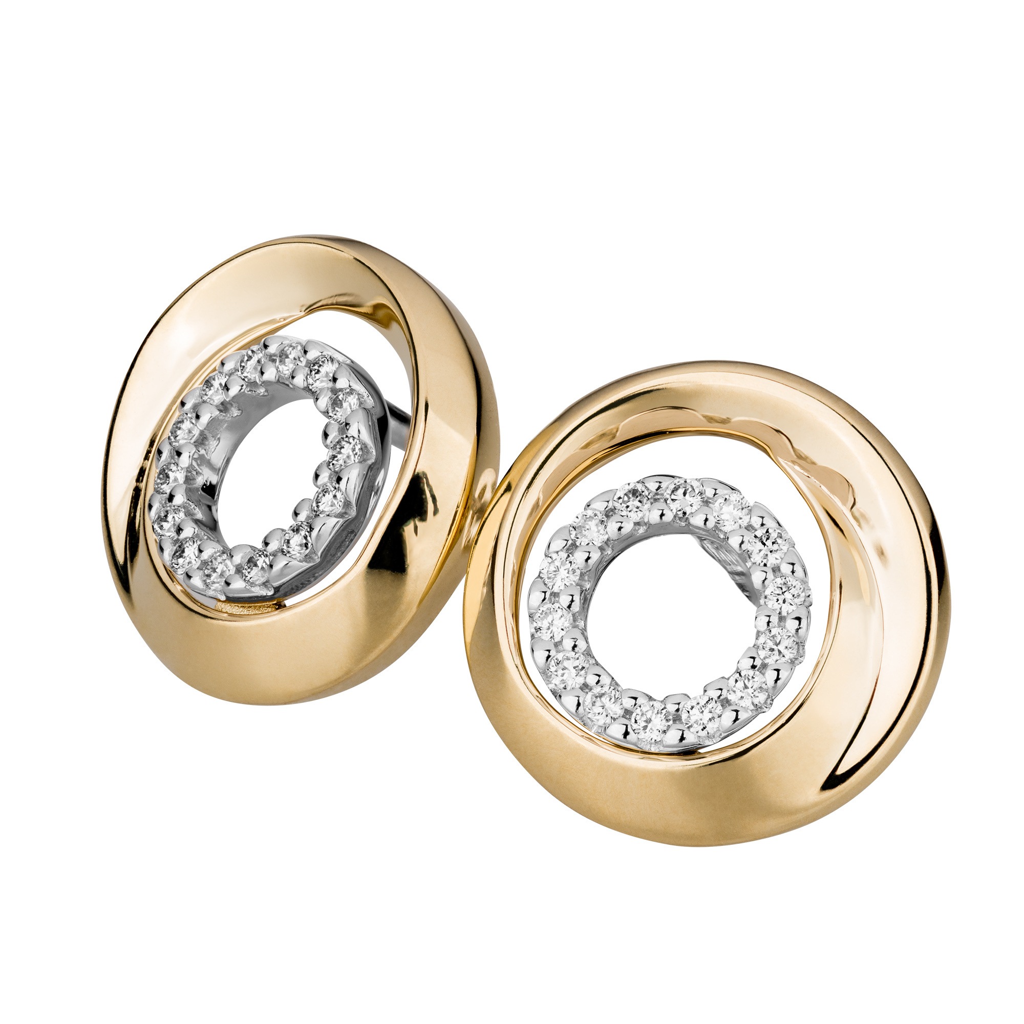 Orolino Paar Ohrstecker »Gold 585 zweifarbig mit 28 echten Brillanten zus. 0,10ct.«