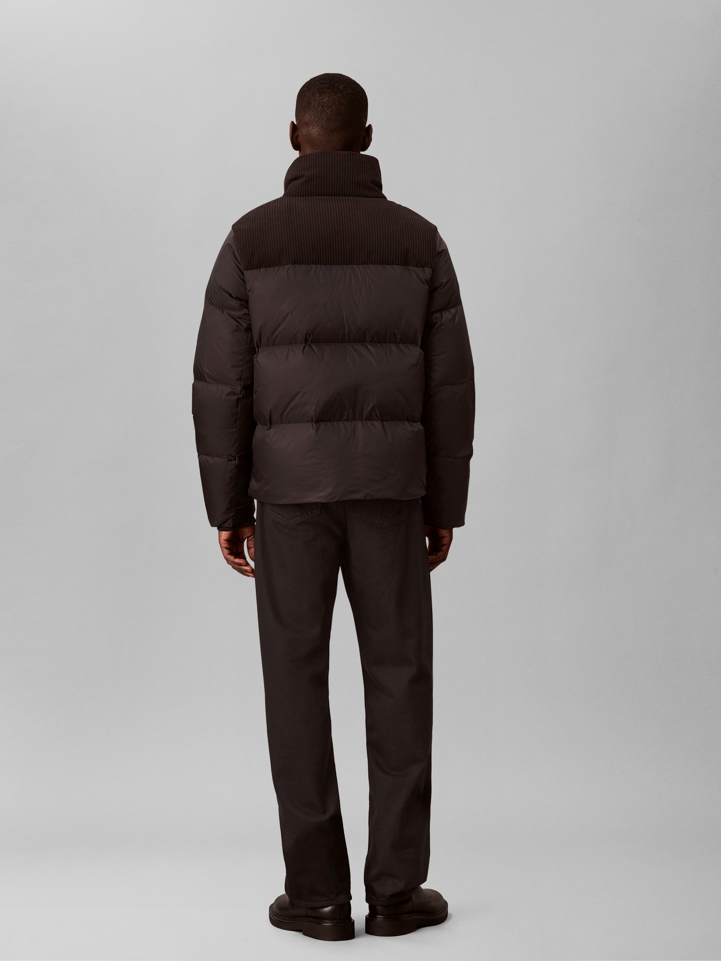 Calvin Klein Steppjacke »MIXED MEDIA DOWN PUFFER« ohne Kapuze Regular fit mit Stehkragen