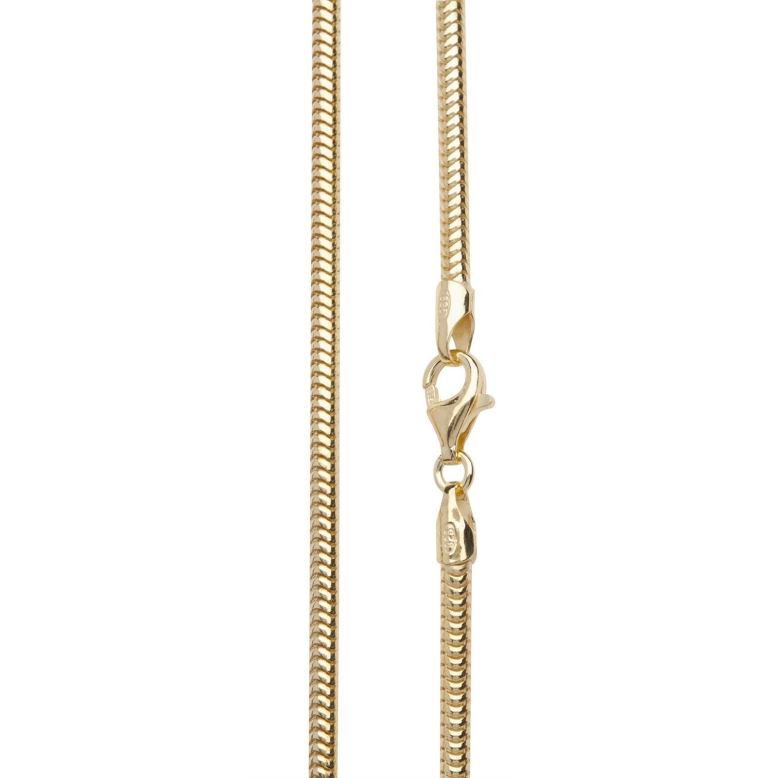Silberkette OSTSEE-SCHMUCK "- Schlange 2,4 mm - Silber 925/000, vergoldet -" Gr. 42, gold (goldfarben, gelb), Halsketten, Damen, 42, Silber 925 (Sterlingsilber), Silberkette 2