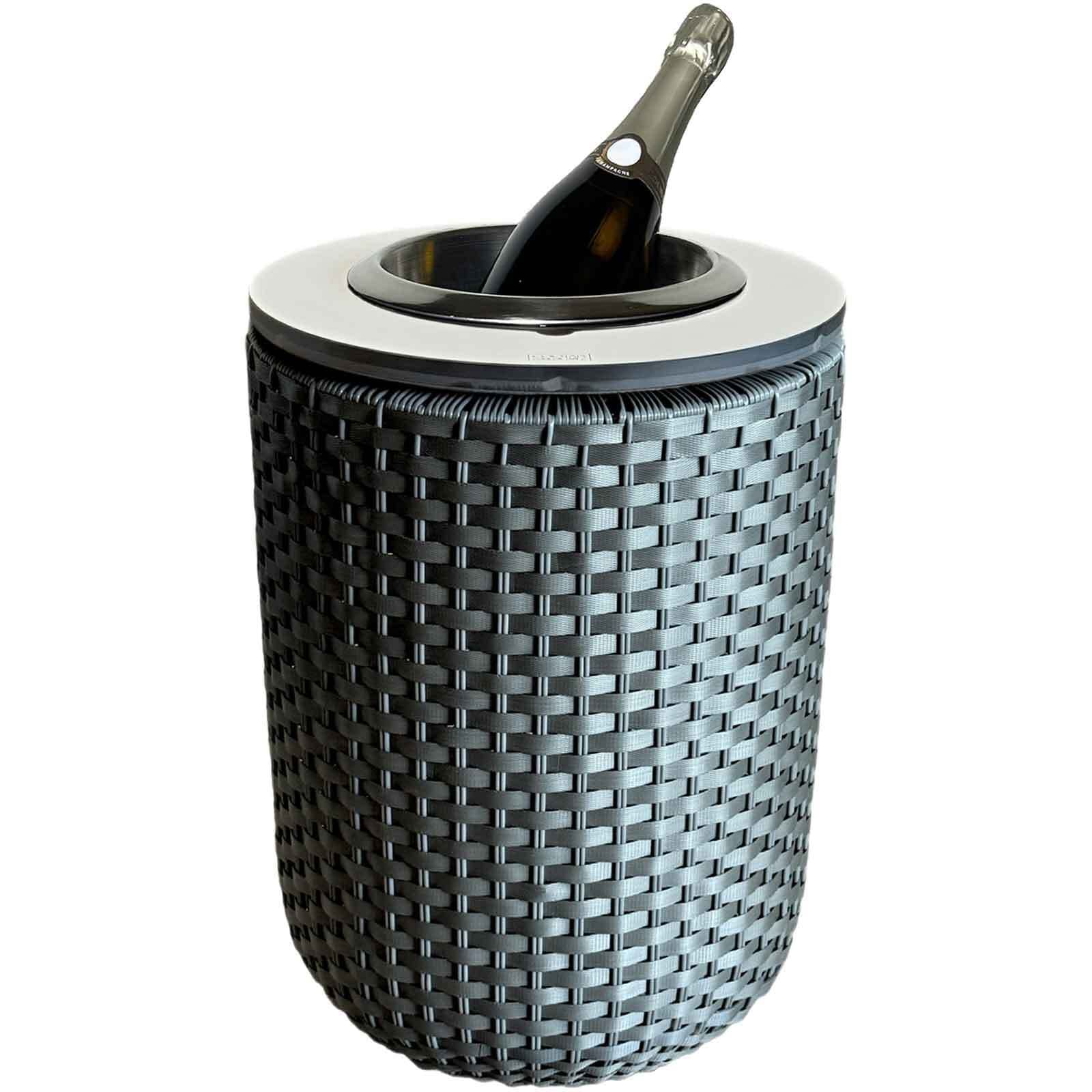 Beistelltisch COOTAB COOLER TABLE "4-in-1 Loungetisch mit Edelstahl-Kühler London 50 cm", bunt (anthrazit, champagner), B:34cm H:50cm T:34cm, Tische, Beistelltisch, Wetterfest, Pflegeleicht, Hitzebeständig, Verstellbare Füße