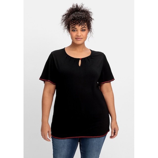 Sheego T-Shirt »Große Größen«, mit Flügelärmel und Cut-out vorn online  kaufen | BAUR